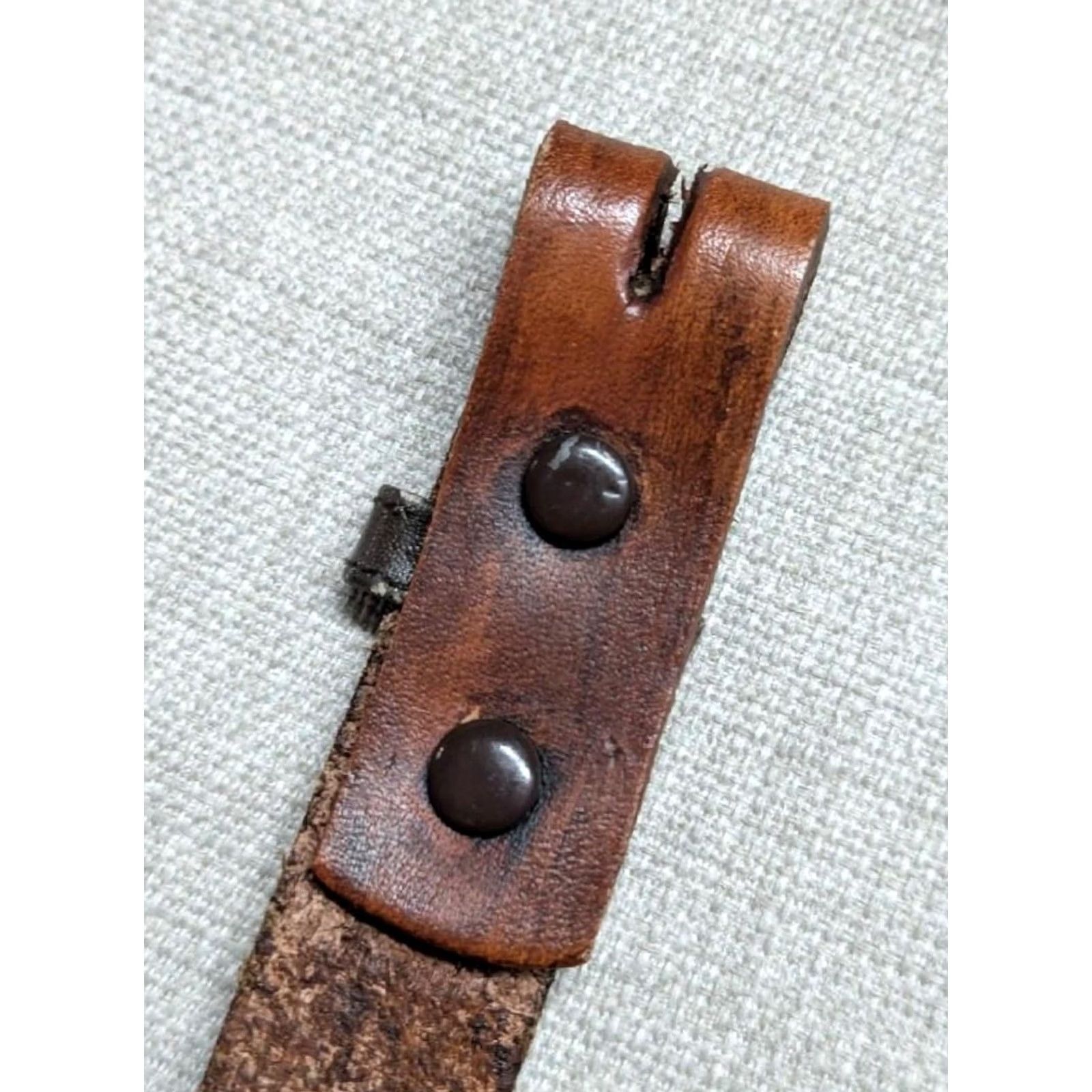 Vintage VINTAGE western belt tooled cowhide leather 40 brown handcrafted belt Men Adult 40 brown western pattern 1980's Mens Size 40 - 6 Thumbnail