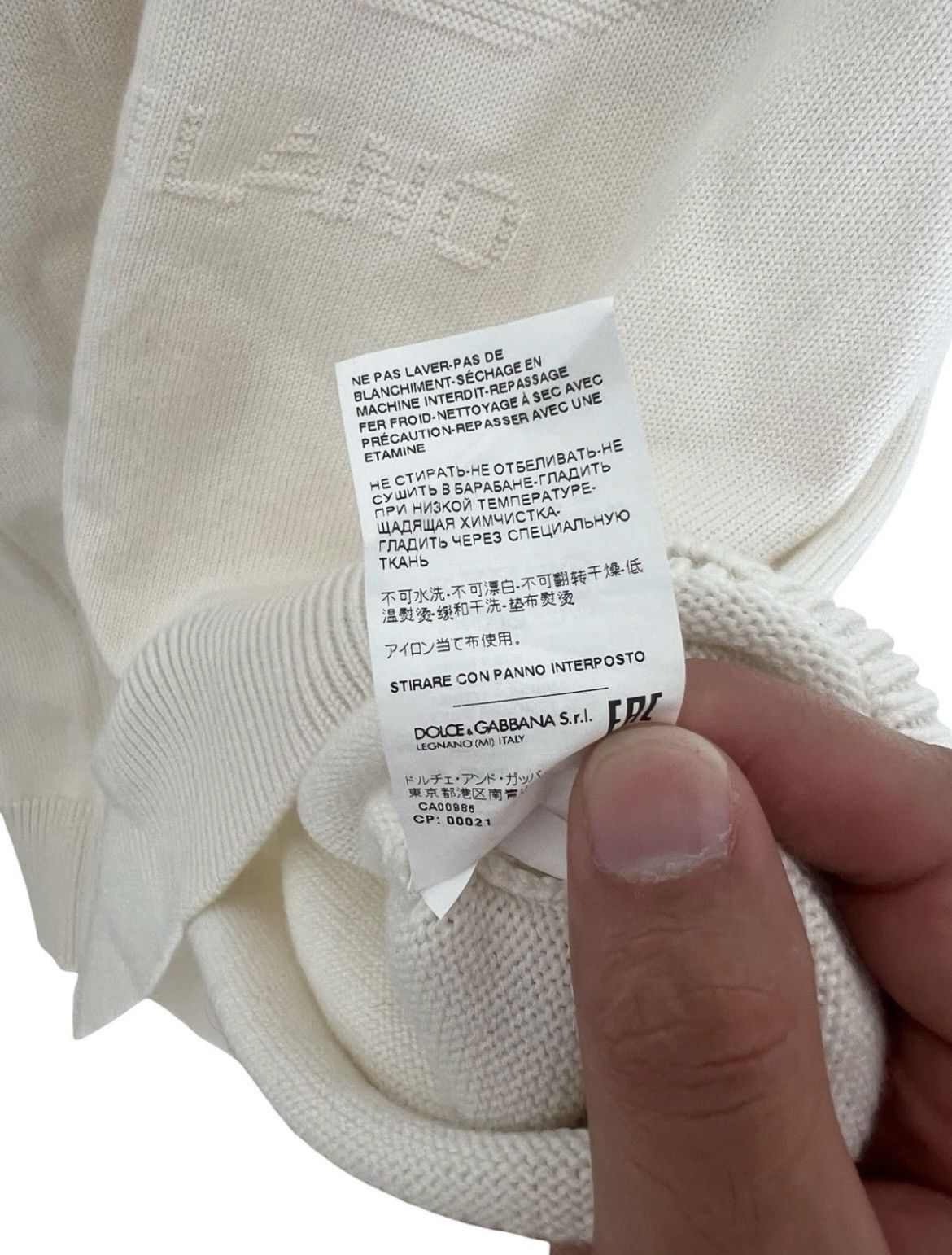 Dolce & Gabbana Dolce & Gabbana Men's Wool Logo Sweater White Size Medium DG Size US M / EU 48-50 / 2 - 5 Thumbnail