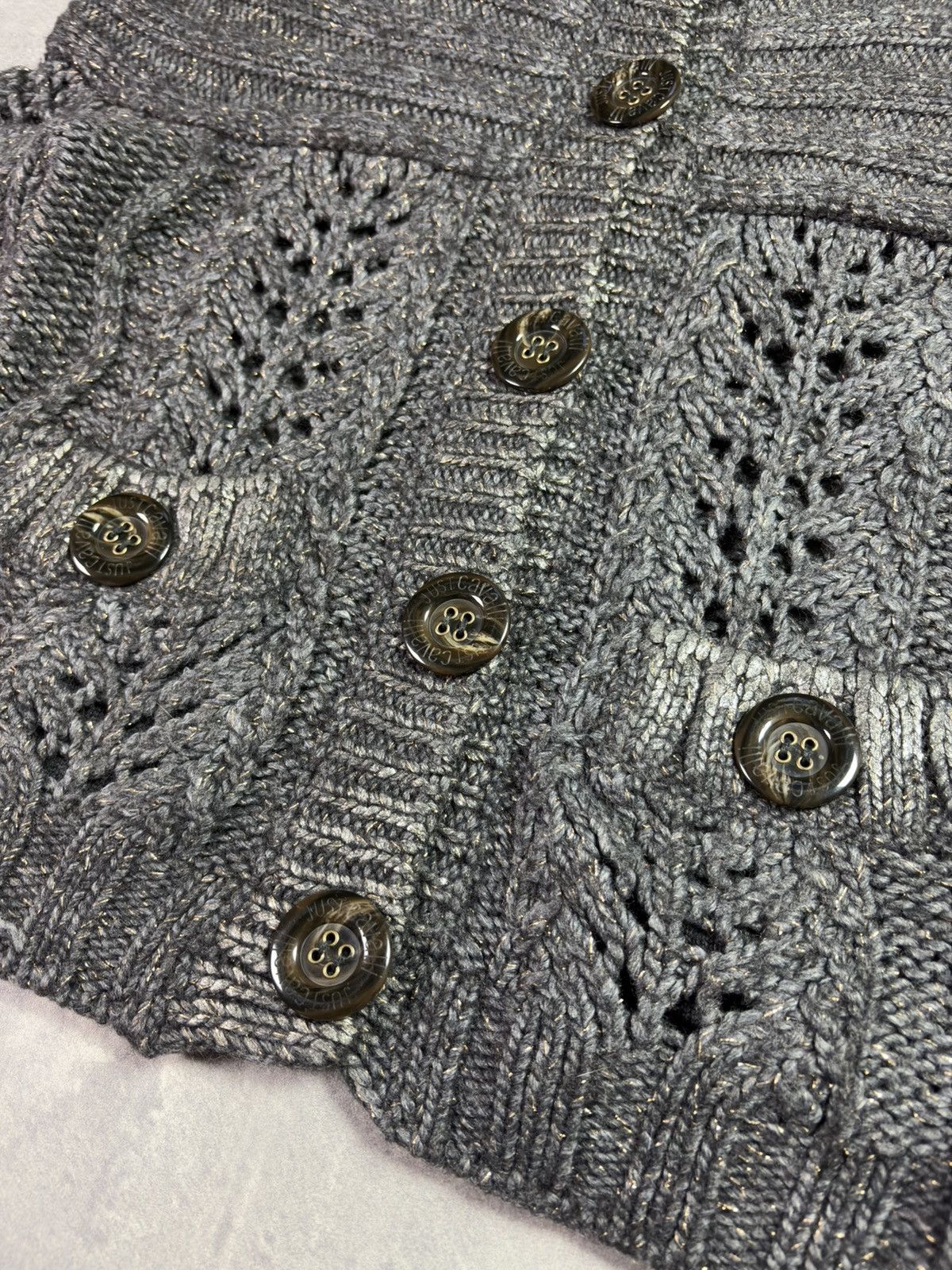 Just Cavalli 00s Just Cavalli Wool Heavy Metallic Fades Cardigan Knit 42 Size M / US 6-8 / IT 42-44 - 11 Thumbnail