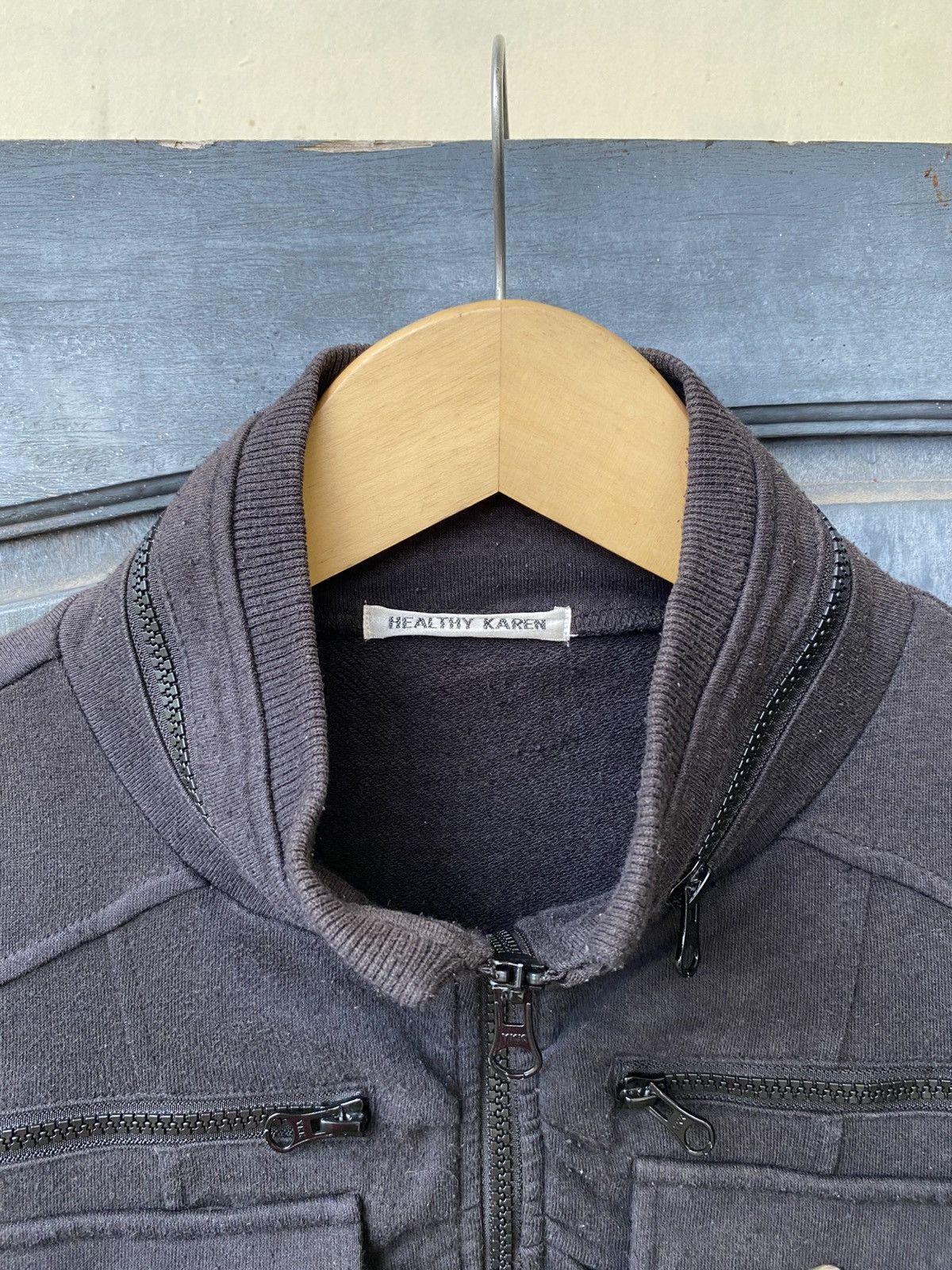 Japanese Brand Healthy Karen Black Military Jacket Style Techwear Inspired Size L / US 10 / IT 46 - 2 Thumbnail
