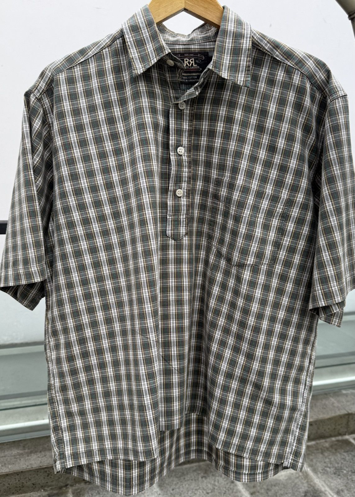 RRL Ralph Lauren Vintage 90s RRL Ralph Lauren Plaid Halfzip Shirt Size US XL / EU 56 / 4 - 5 Thumbnail