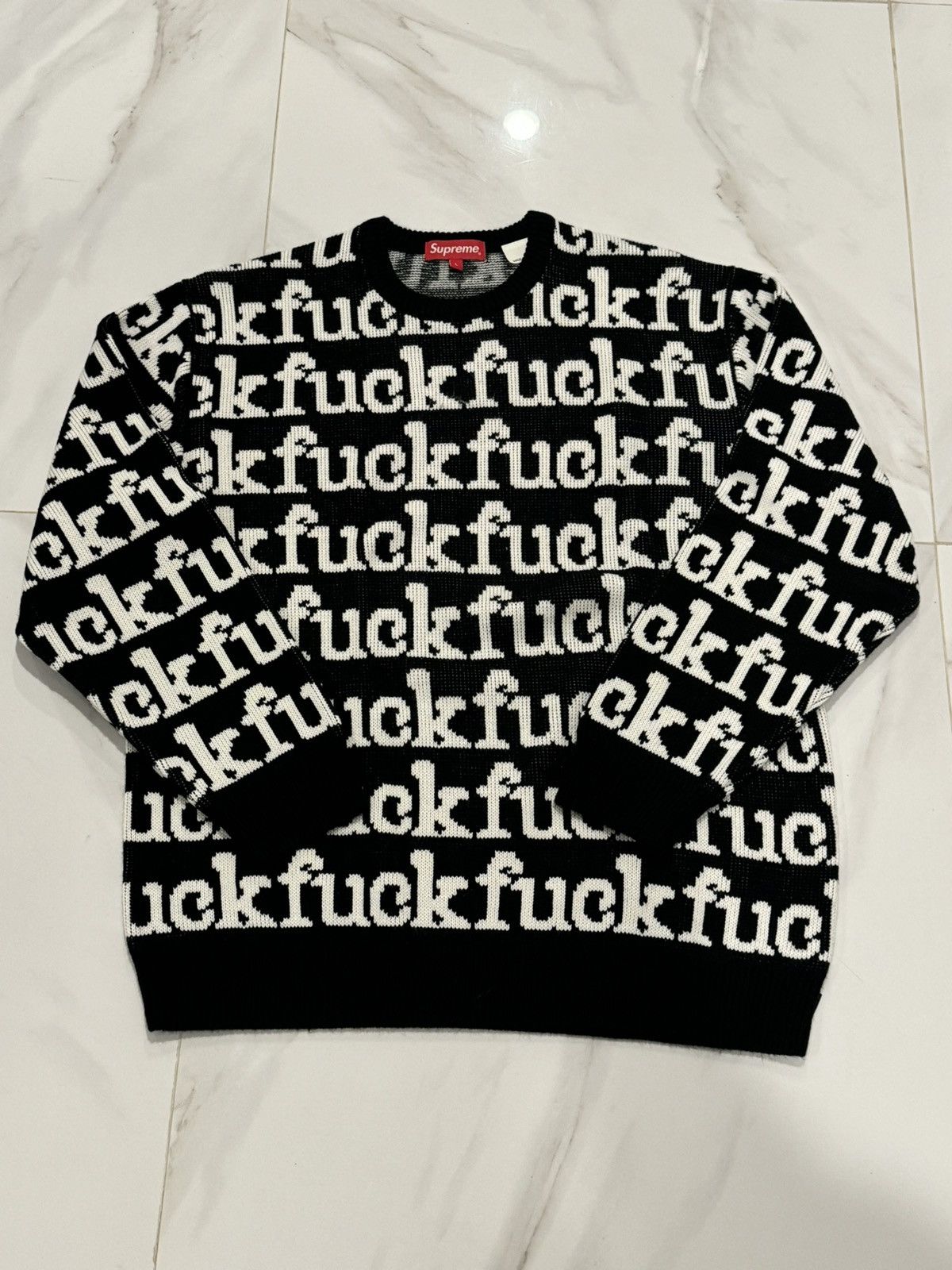 Supreme Supreme FUCK sweater SS22 Large WORN 1X | Grailed