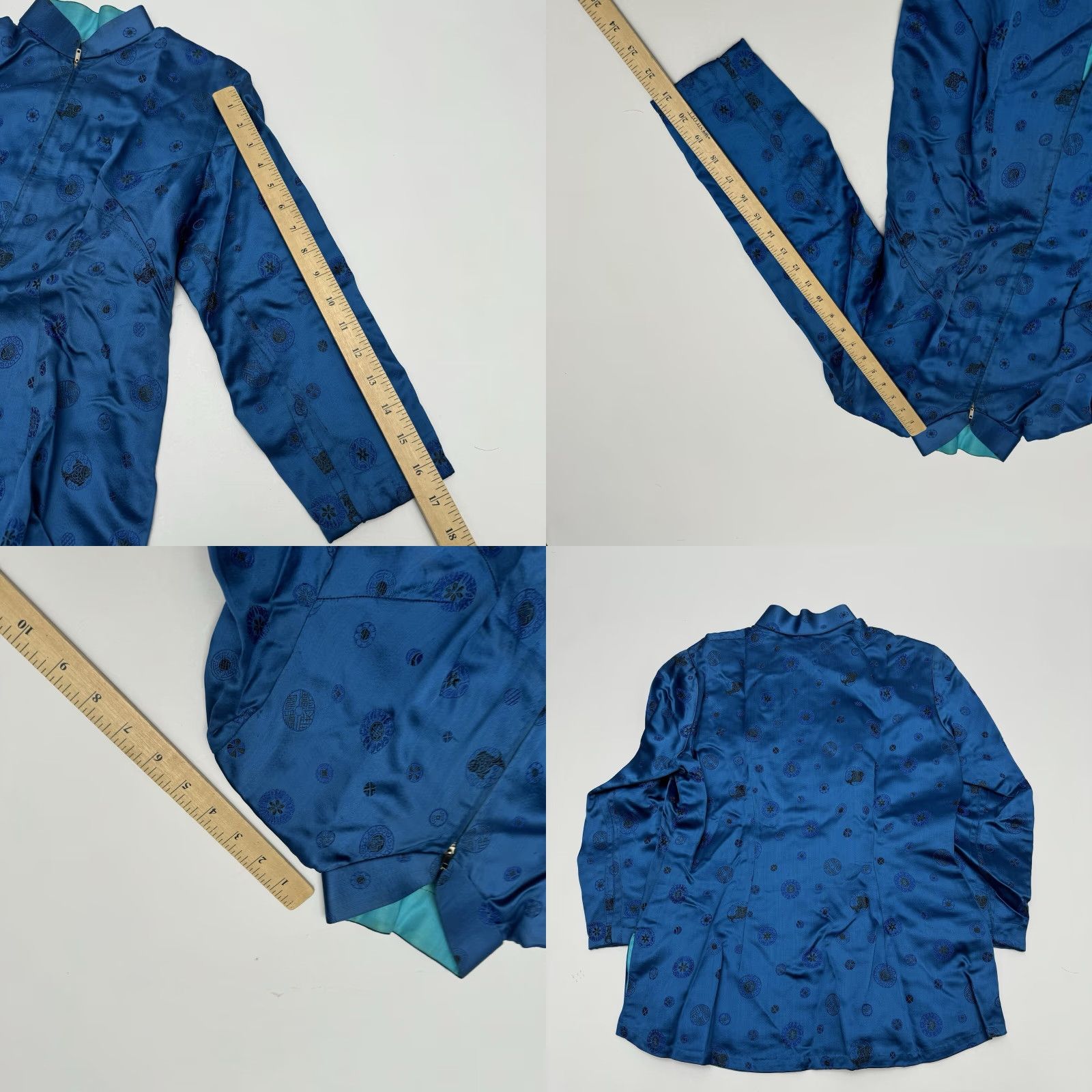 Vintage VINTAGE Asian Traditional Chinese Blue Silk Top Full Zip S/M Jacket Silk Blend Ethnic/Peasant 1980s Womens/Mens? Size S / US 4 / IT 40 - 8 Thumbnail