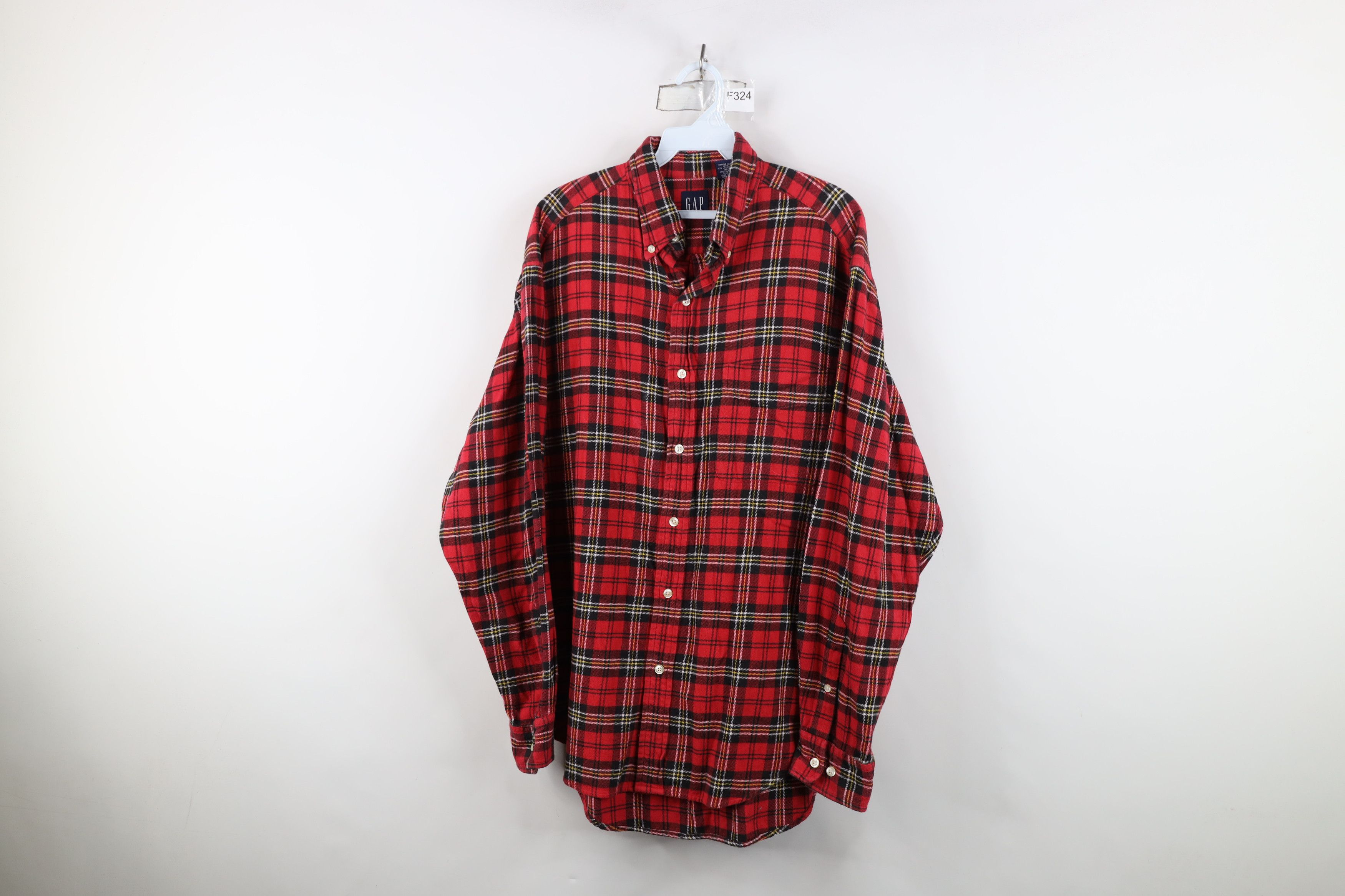 Gap Vintage 90s Gap Flannel Collared Button Down Shirt Red Plaid Size US M / EU 48-50 / 2 - 1 Thumbnail