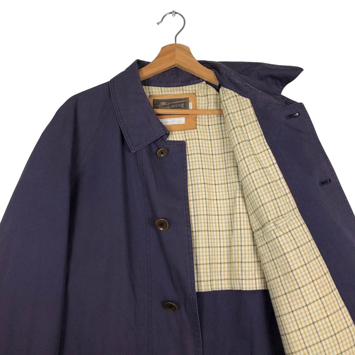 Japanese Brand 🔥Vintage Chore Long Jacket Biker Browning Blanket Tartan Size US M / EU 48-50 / 2 - 13 Thumbnail