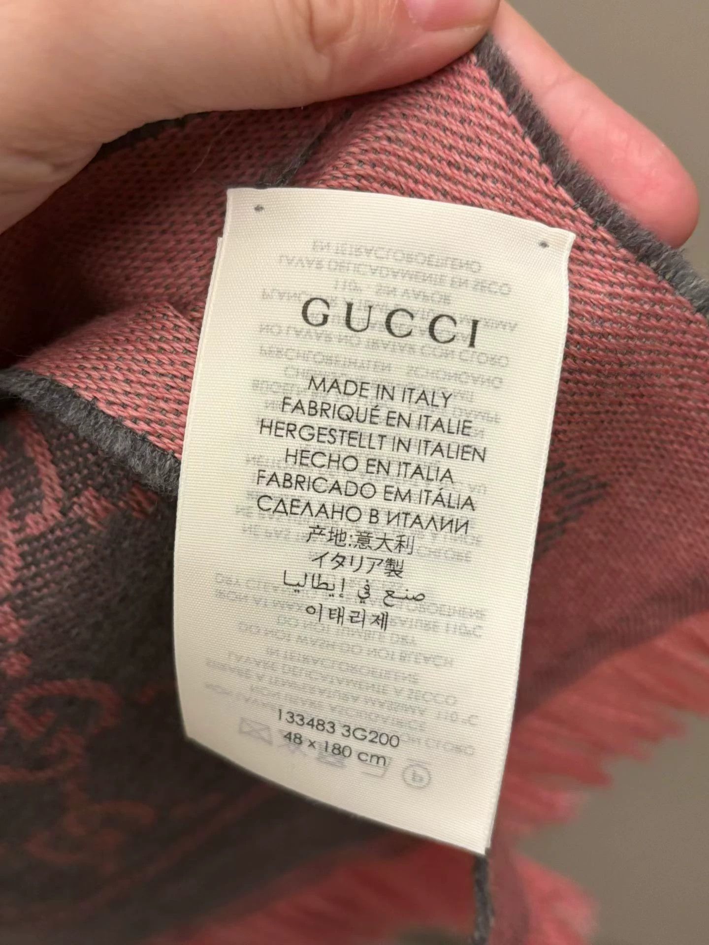 Gucci Brand new Gucci all-over print wool scarf Size ONE SIZE - 3 Thumbnail