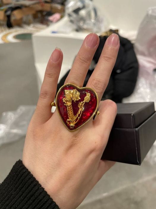 Versace heart deals ring