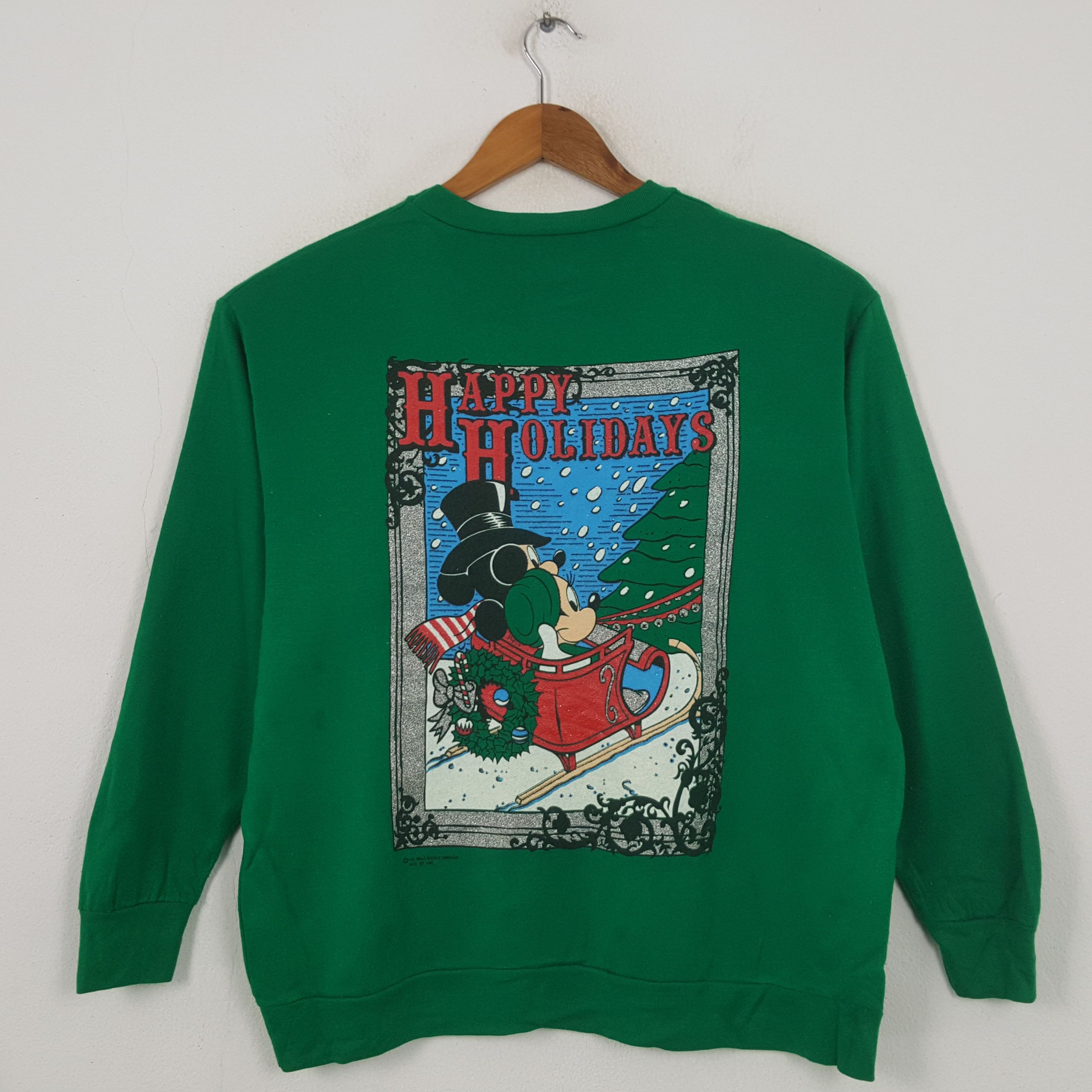 Disney Vintage Chrismas Mickey And Minnie Promo Sweatshirt RR5 Size US L / EU 52-54 / 3 - 3 Thumbnail