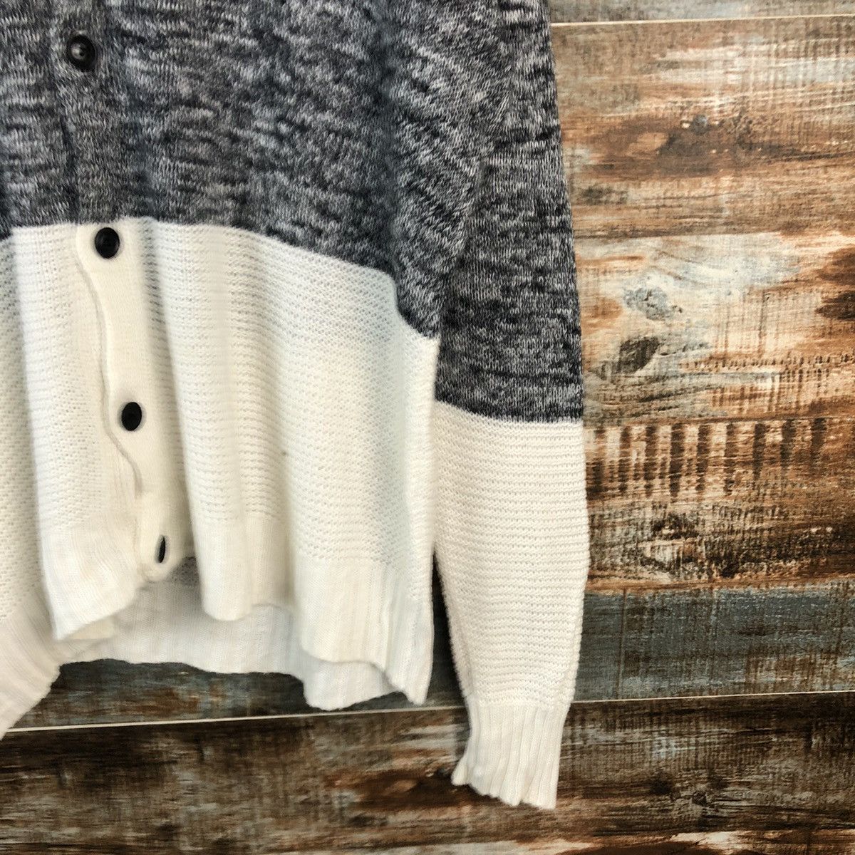 Japanese Brand Lucy Stripe Grey Cardigan Knitwear #A1968 Size US M / EU 48-50 / 2 - 8 Thumbnail
