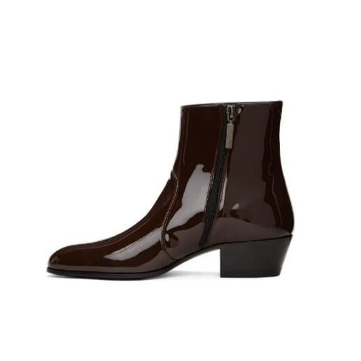 Saint Laurent Paris o1y0325 Ankle Boots in Chocolate Brown Size US 6 / EU 39 - 1 Thumbnail