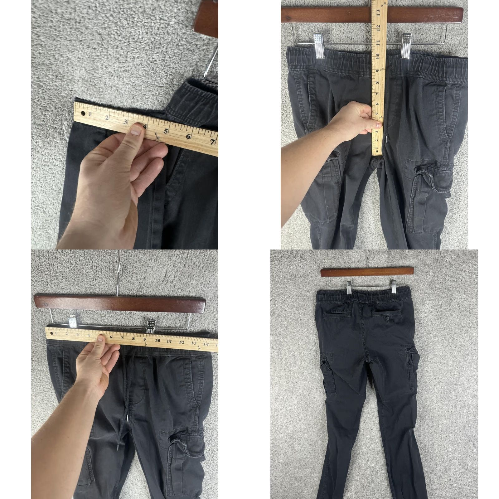 Aeropostale VINTAGE Aeropostale Cargo Jogger Pants Mens XS Black 100% Cotton Elastic Waist Pockets Size US 27 - 8 Thumbnail