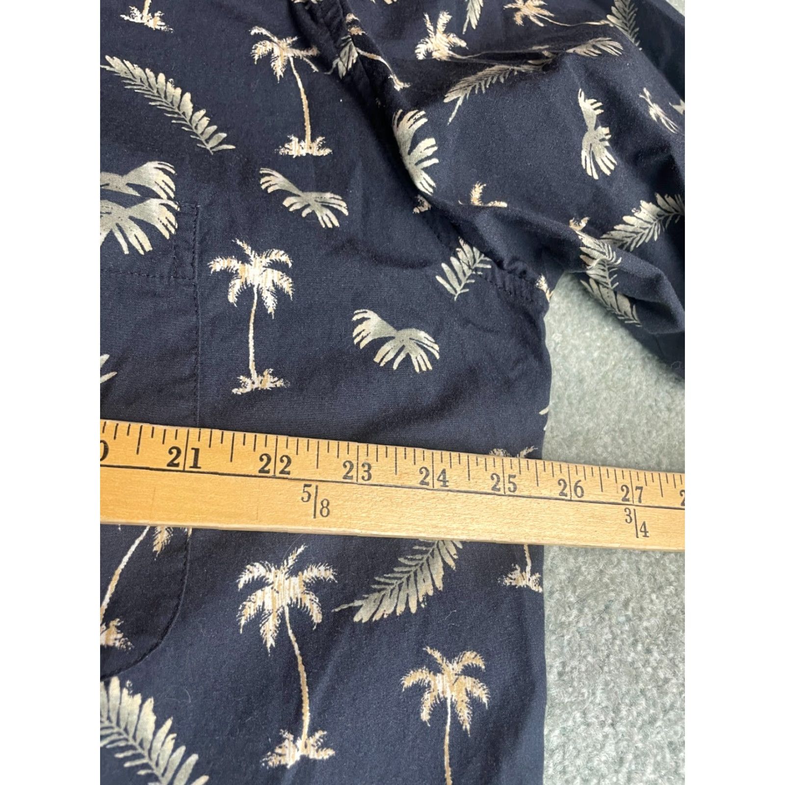 Vintage Natural Issue Shirt Men's XL Tall Black Palm Tree Pattern Button Up Pocket Cotton Nature Mens Size US XL / EU 56 / 4 - 5 Thumbnail