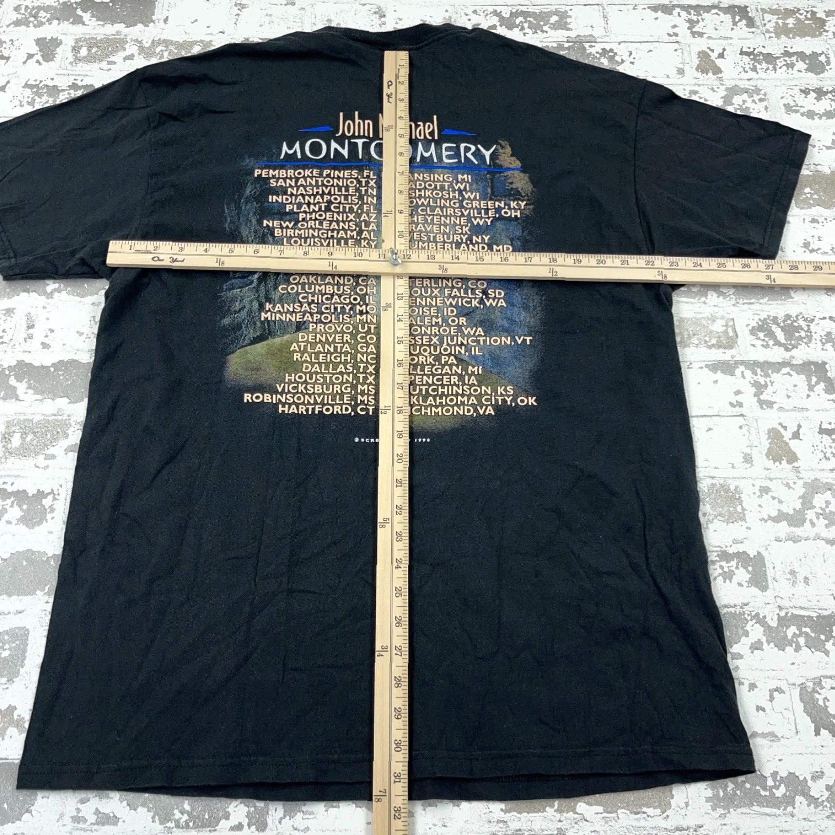 Delta VINTAGE Delta John Montgomery Shirt Men XL Black Band Tee Country Music Tour USA 90s Shirt Mens XL Black Band Rock Retro Size US XL / EU 56 / 4 - 7 Thumbnail
