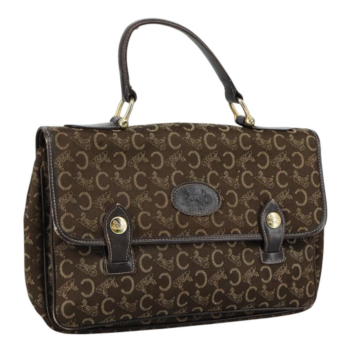 CELINE C Sulky Hand Bag Canvas Brown