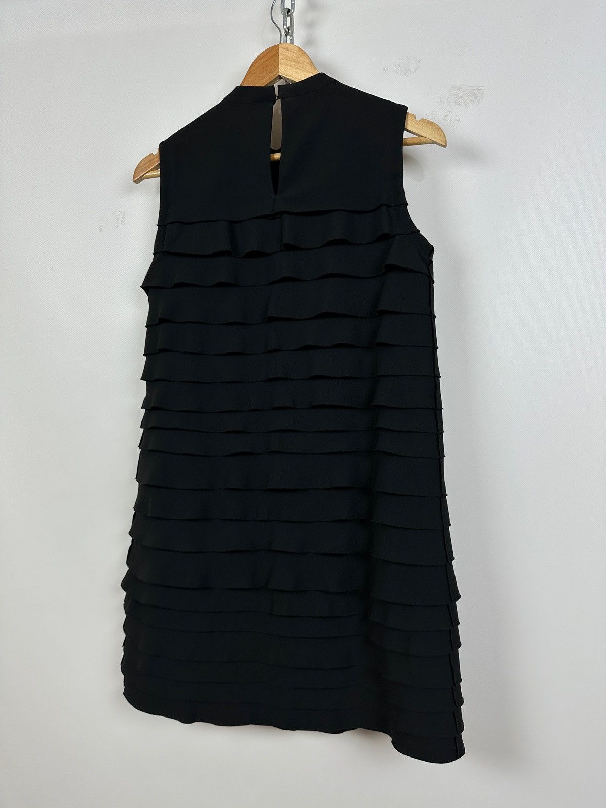 Miu Miu Miu Miu Black Layered Sleeveless Ruffle Textured Dress Size S / US 4 / IT 40 - 4 Thumbnail