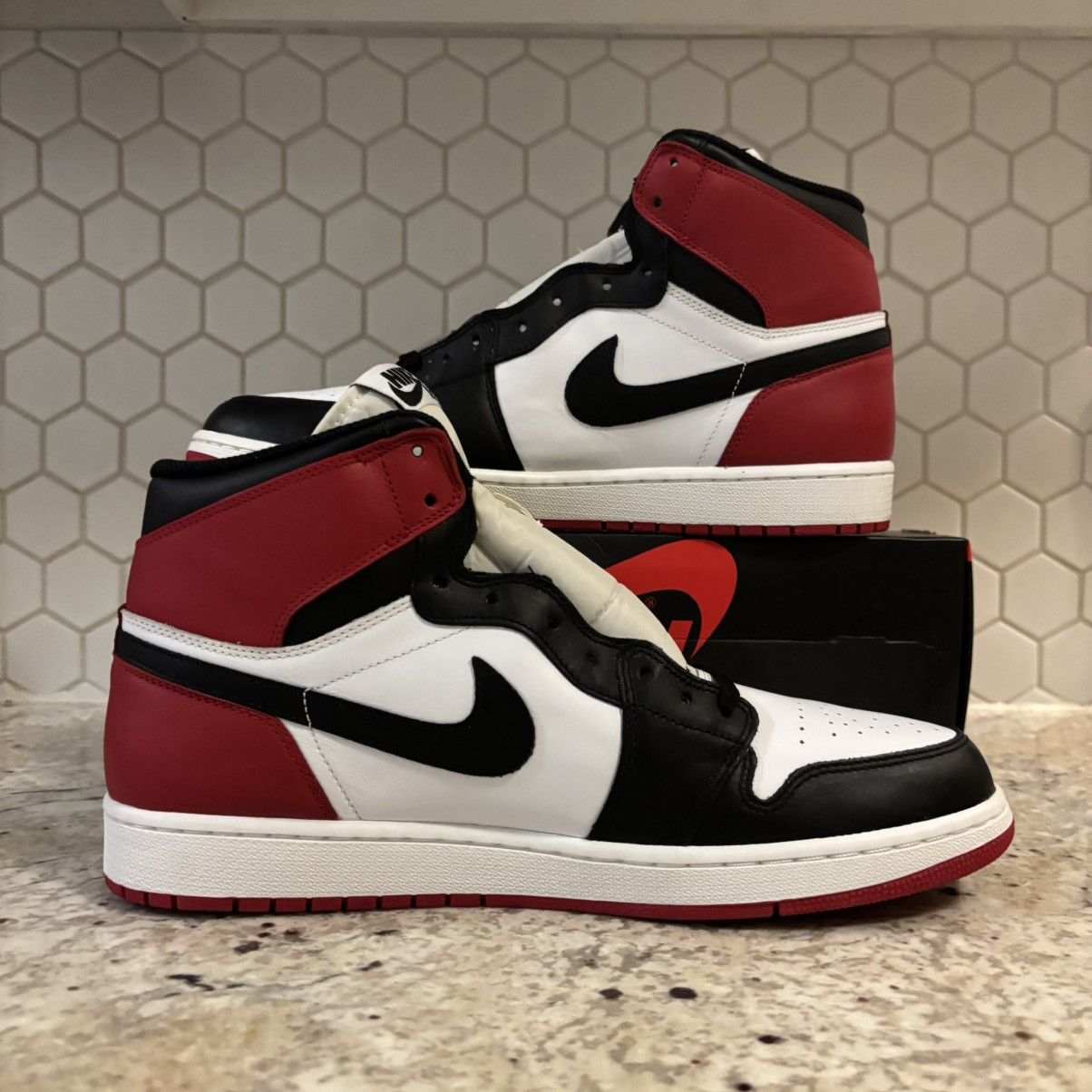 Jordan Brand Size 13-Jordan 1 black toe 2013 OG pair NEW/NO BOX SHIP ASAP Size US 13 / EU 46 - 2 Thumbnail