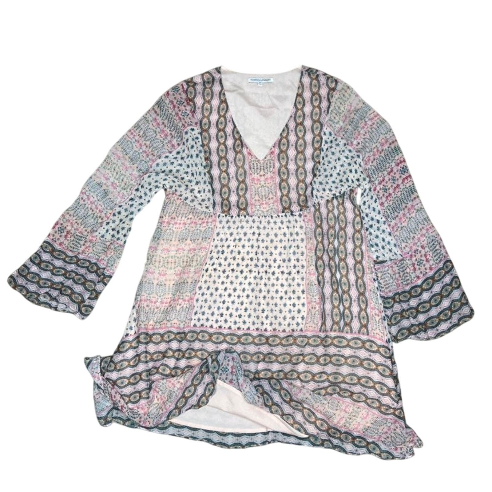 Rebecca Minkoff Rebecca Minkoff Pink Boho Shirt Dress (XS) Size XS / US 0-2 / IT 36-38 - 2 Thumbnail