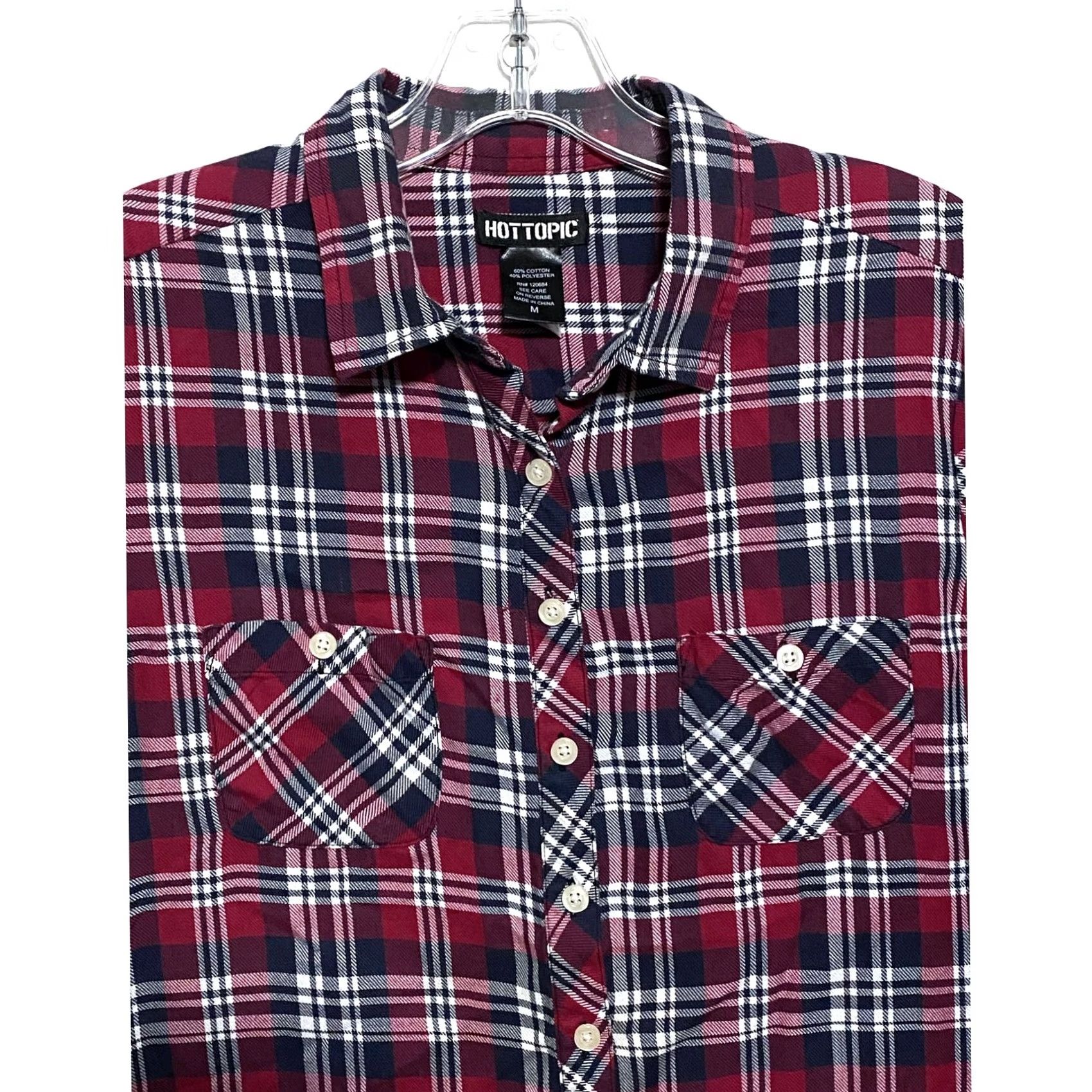 Hot Topic VINTAGE Hot Topic Plaid Flannel Button Down Shirt Womens M Grunge Emo Goth Skater Punk Shirt Size M / US 6-8 / IT 42-44 - 2 Thumbnail