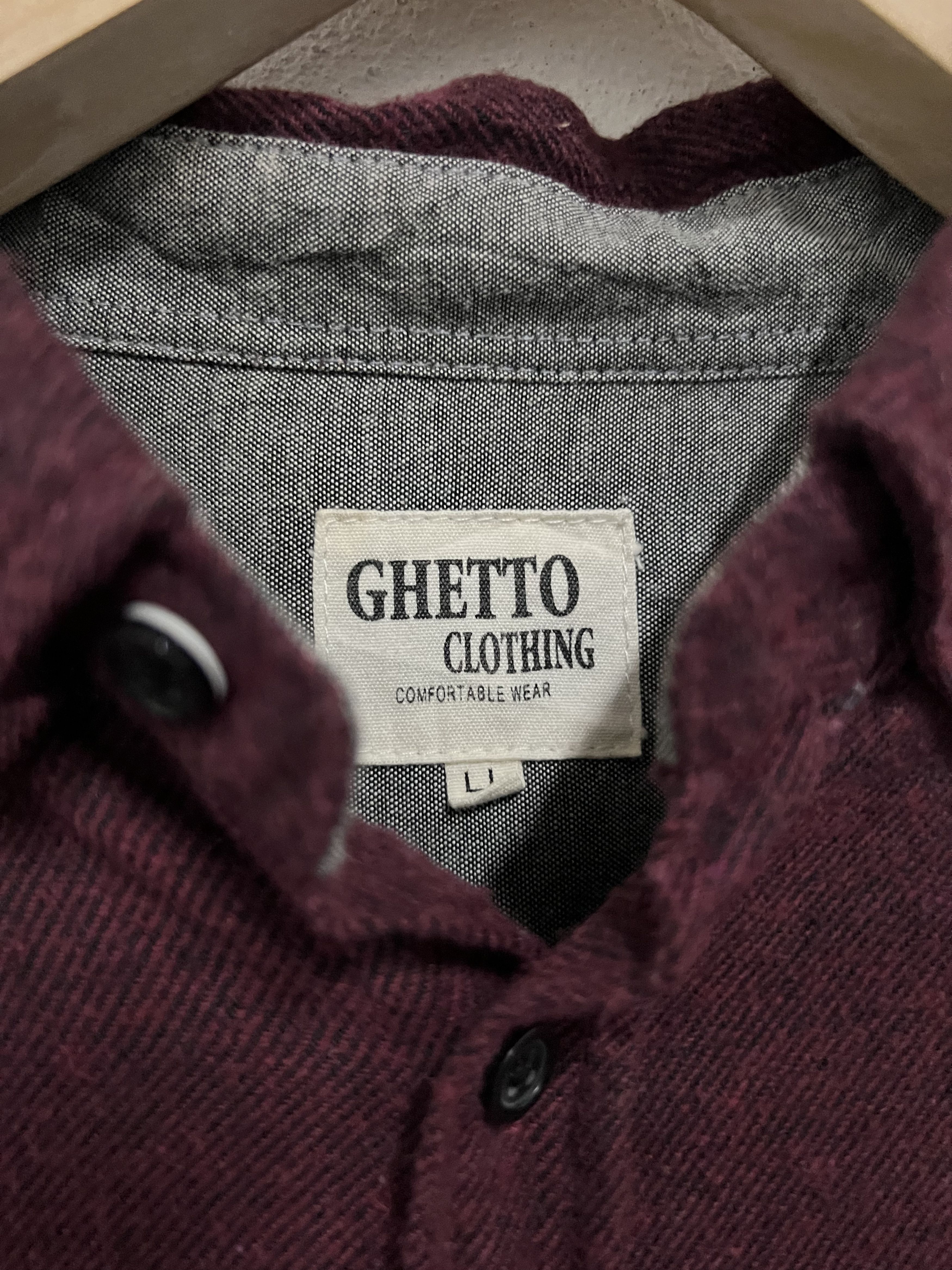 Japanese Brand Vintage Ghetto Trading Plain Shirt Button Up Jacket Size US L / EU 52-54 / 3 - 3 Thumbnail