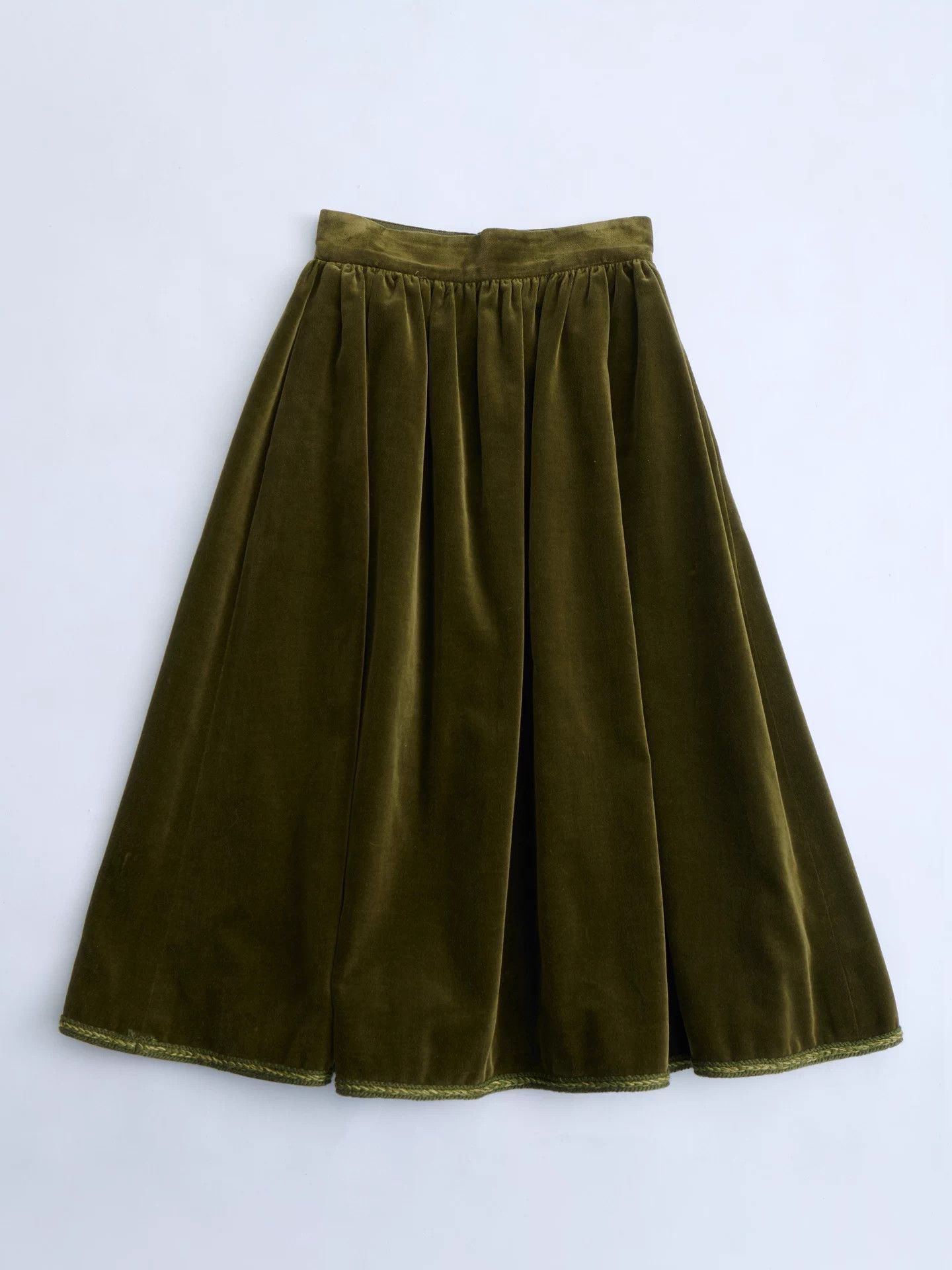 Valentino VALENTINO 70s Olive Green Velvet Short Jacket & Skirt Set Size M / US 6-8 / IT 42-44 - 7 Thumbnail