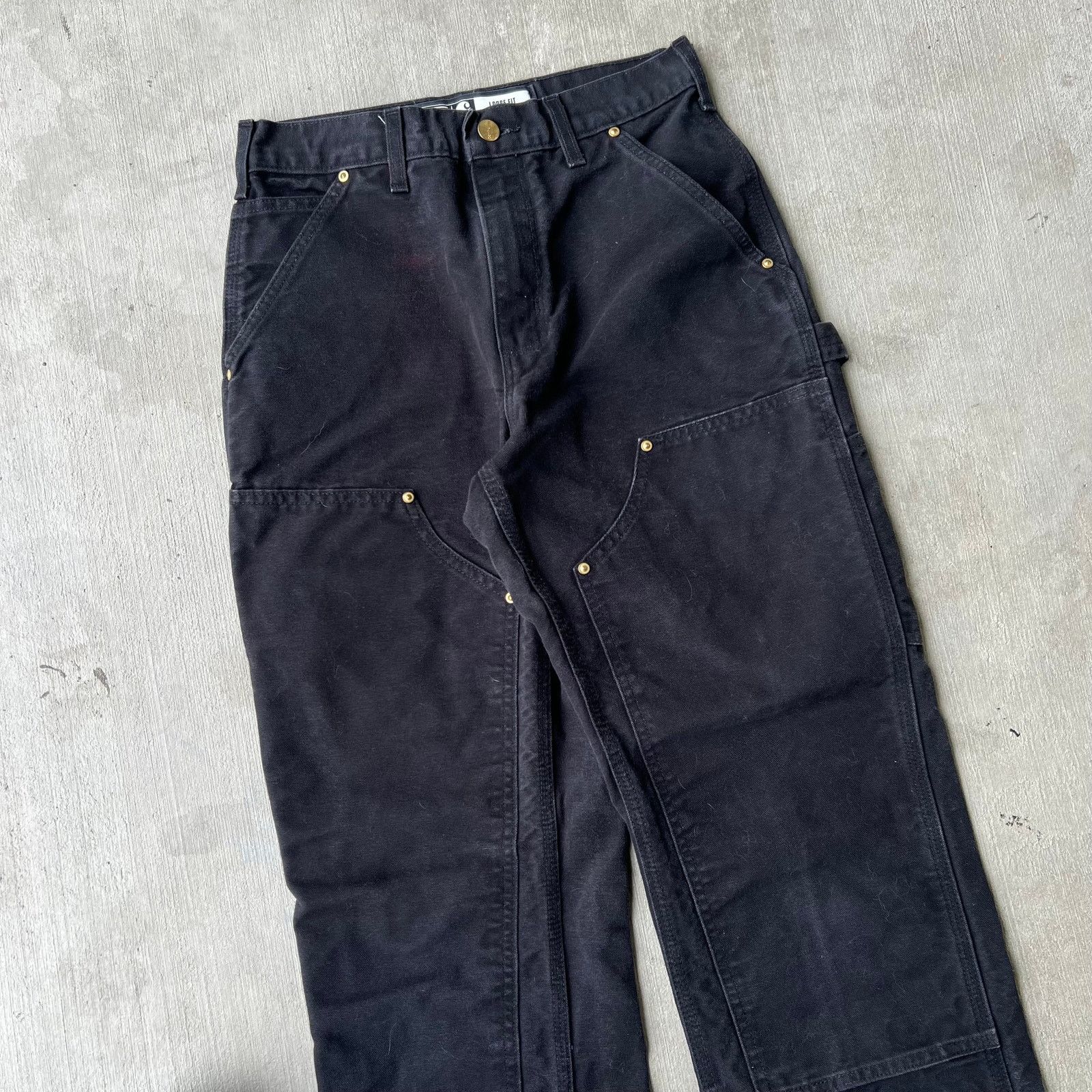 Carhartt × Vintage Vintage Y2K Carhartt black double knee work carpenter pants Size US 27 - 2 Thumbnail