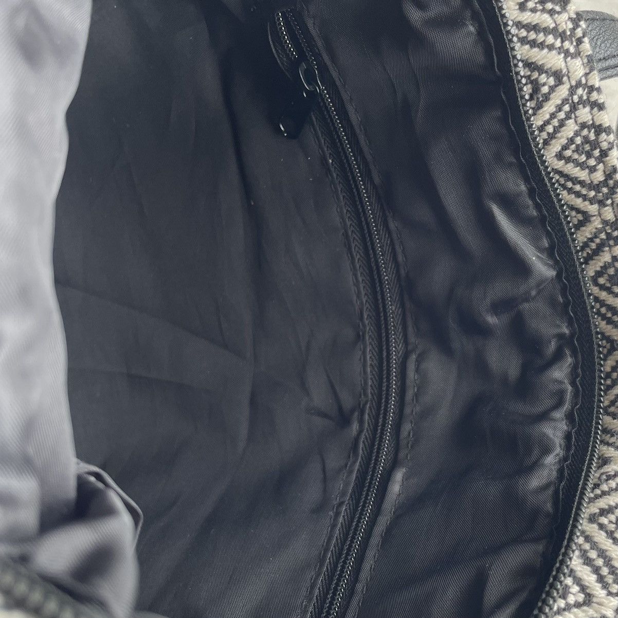 Japanese Brand × Native Black White Embroidery Textured Small Tote Size ONE SIZE - 7 Thumbnail