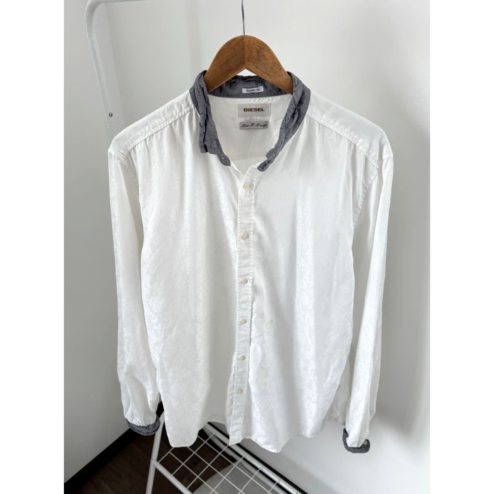 Diesel VINTAGE Diesel Monogram White Button-Up Shirt Men XL Size L/Xl Size US XL / EU 56 / 4 - 3 Thumbnail