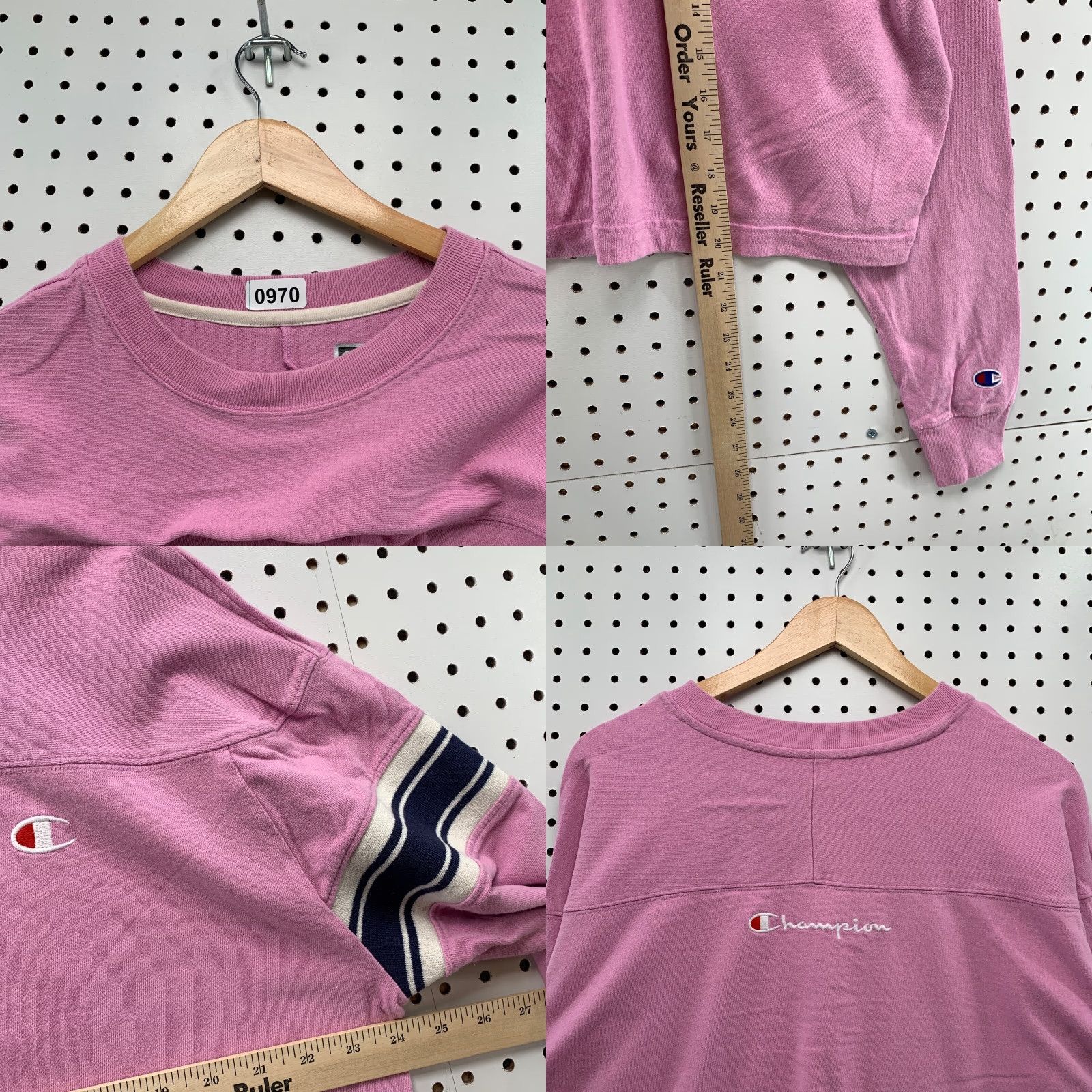 Champion CHAMPION Sweatshirt Womens Large Pink Embroidered Pullover Crew Neck Casual Activewear Size L Shirt Size L / US 10 / IT 46 - 8 Thumbnail