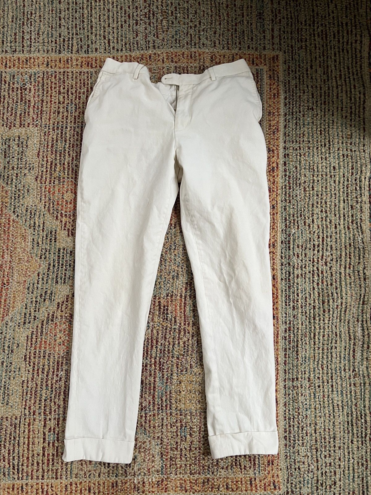 Suitsupply SuitSupply Cuff White Pants Size US 30 / EU 46 - 1 Thumbnail
