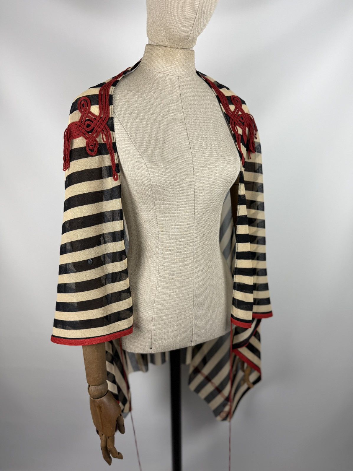 Jean Paul Gaultier Jean Paul Gaultier Soleil VTG Mesh Striped Cape Tunic Blouse Size M / US 6-8 / IT 42-44 - 12 Thumbnail