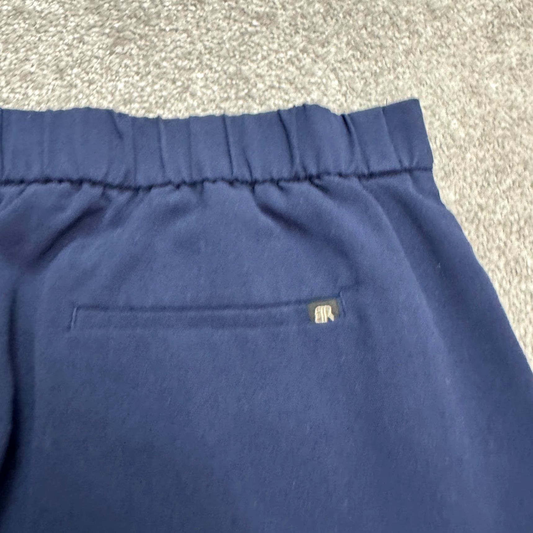 Banana Republic Banana Republic Pants Women 12 Navy Blue Straight Leg Pull On Twill Legwear Regular Inseam 26.5 in 33 in Front Flat Color Blue Size 34" / US 12 / IT 48 - 3 Thumbnail