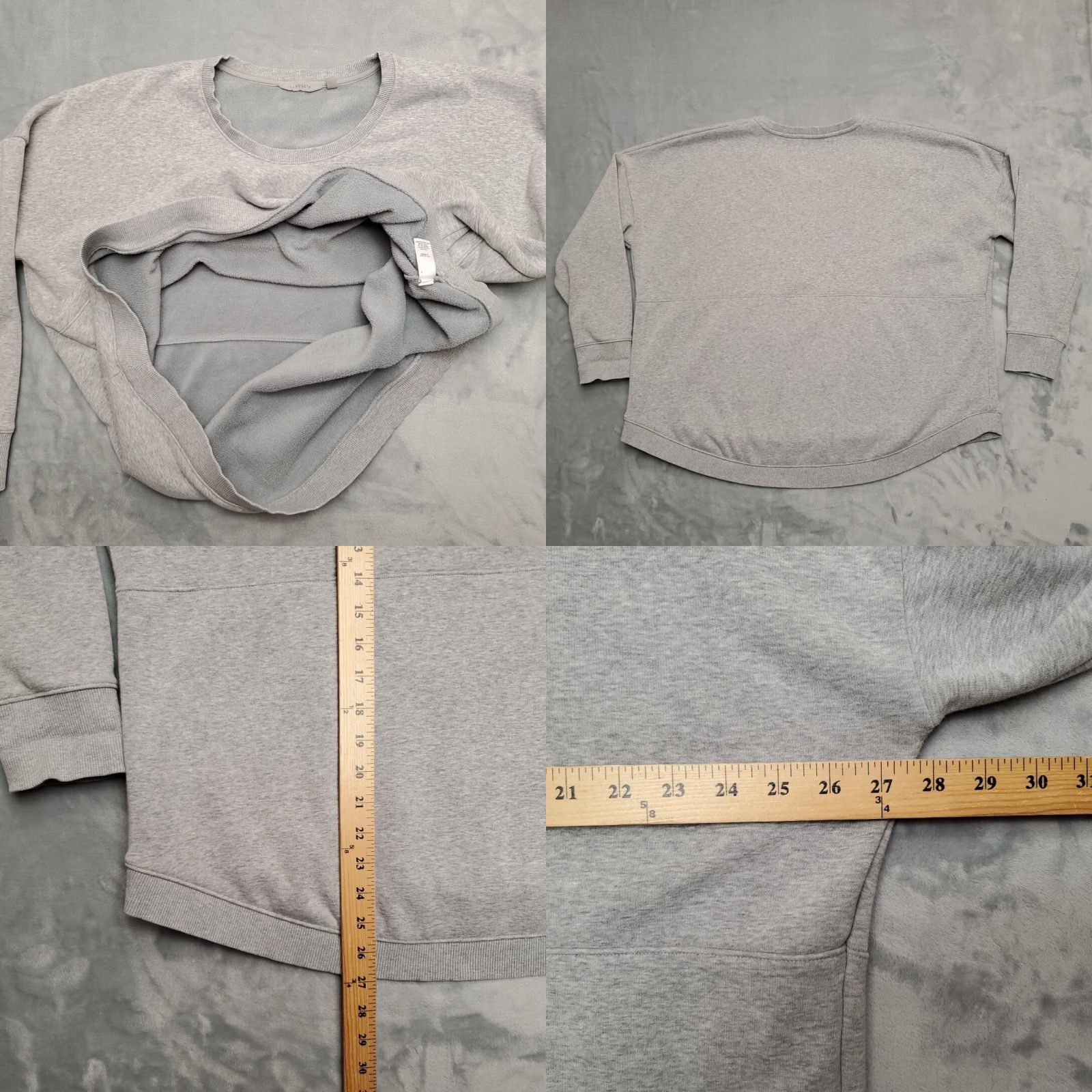 Athleta Athleta Sweatshirt XL Gray Crewneck Pullover Boxy Oversized Fleece Womens Size XL / US 12-14 / IT 48-50 - 8 Thumbnail