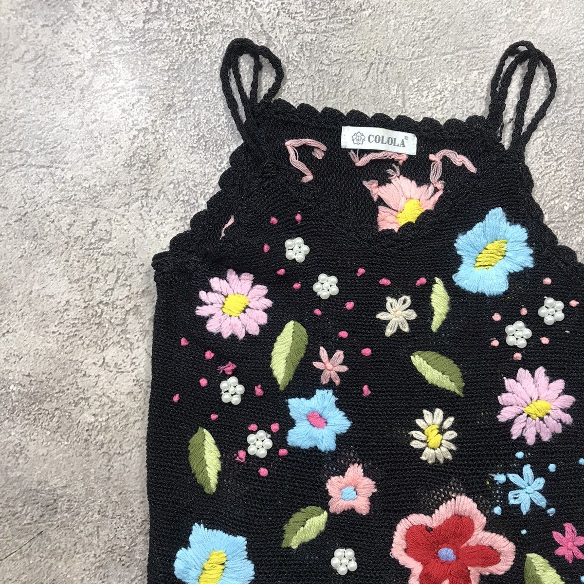 Vintage Vintage Y2K Floral Embroidered Mesh Tank Top Rave Indie S Size S / US 4 / IT 40 - 2 Thumbnail