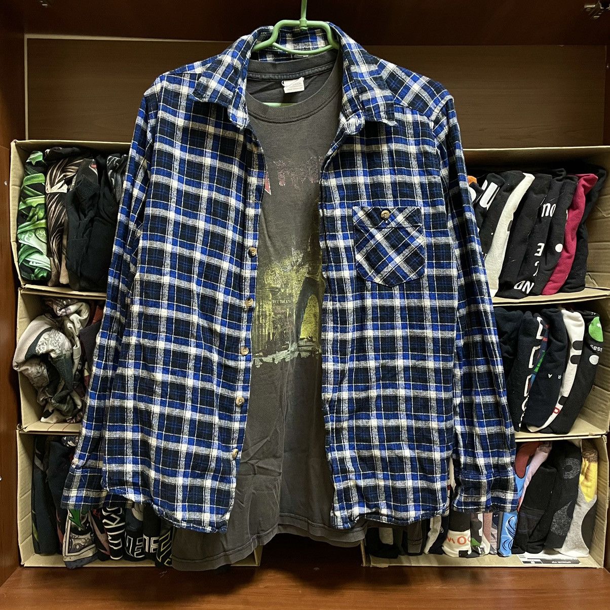 Vintage Shirt Shirt Flannel Checkered Travis L