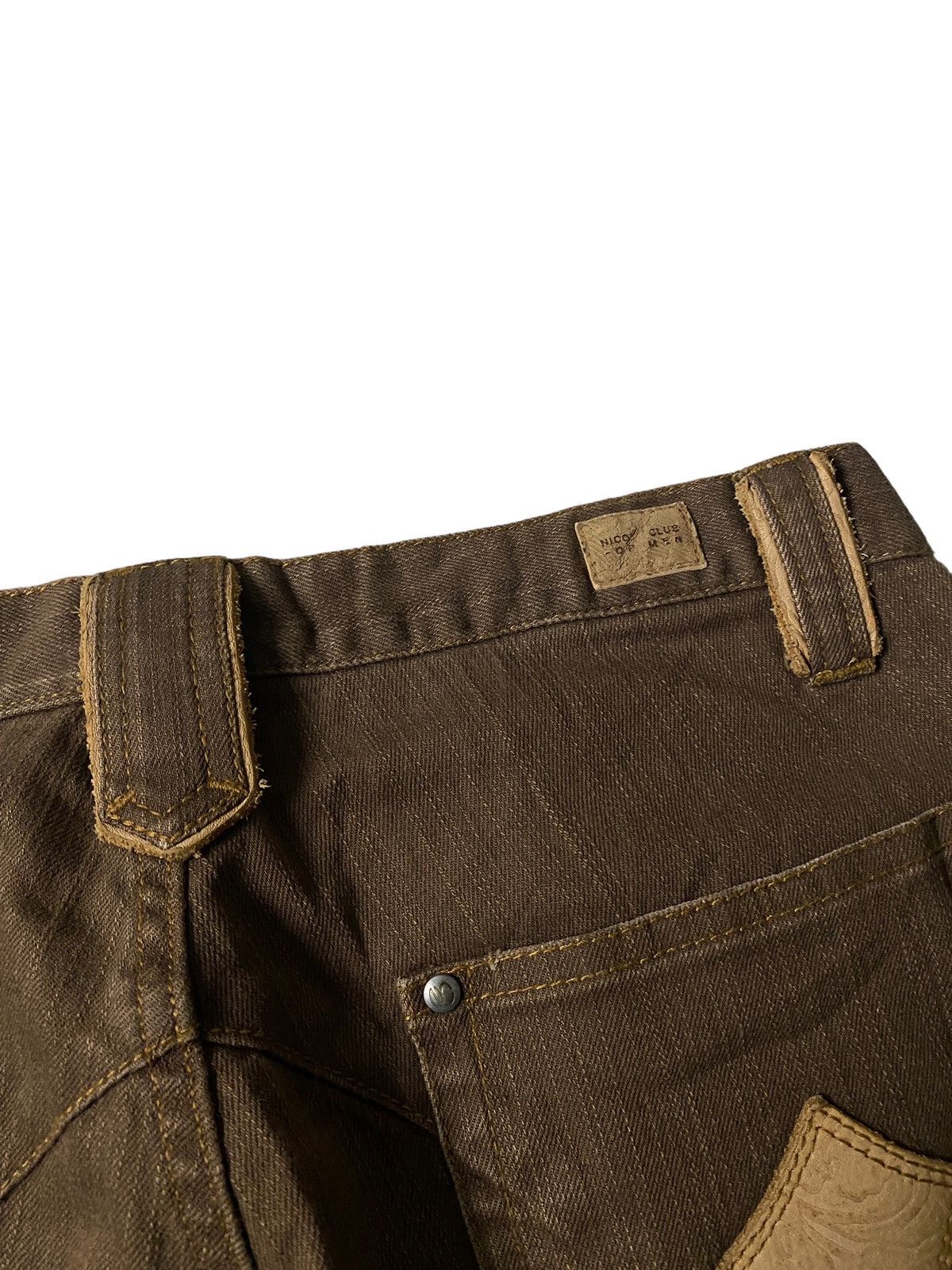 If Six Was Nine Nicole Club Flared Mudwash Leather Jeans Size US 30 / EU 46 - 12 Thumbnail