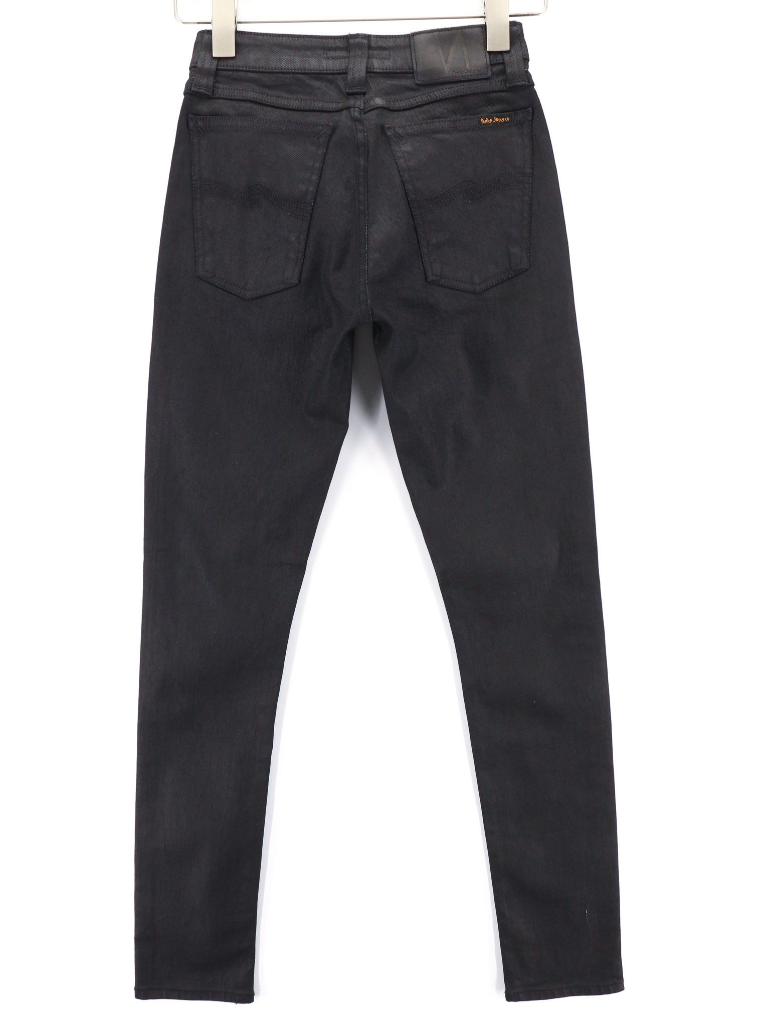 Nudie Jeans SKINNY LIN W26/L32 Black In Black Organic Cotton 80484 Size 26" / US 2 / IT 38 - 2 Thumbnail