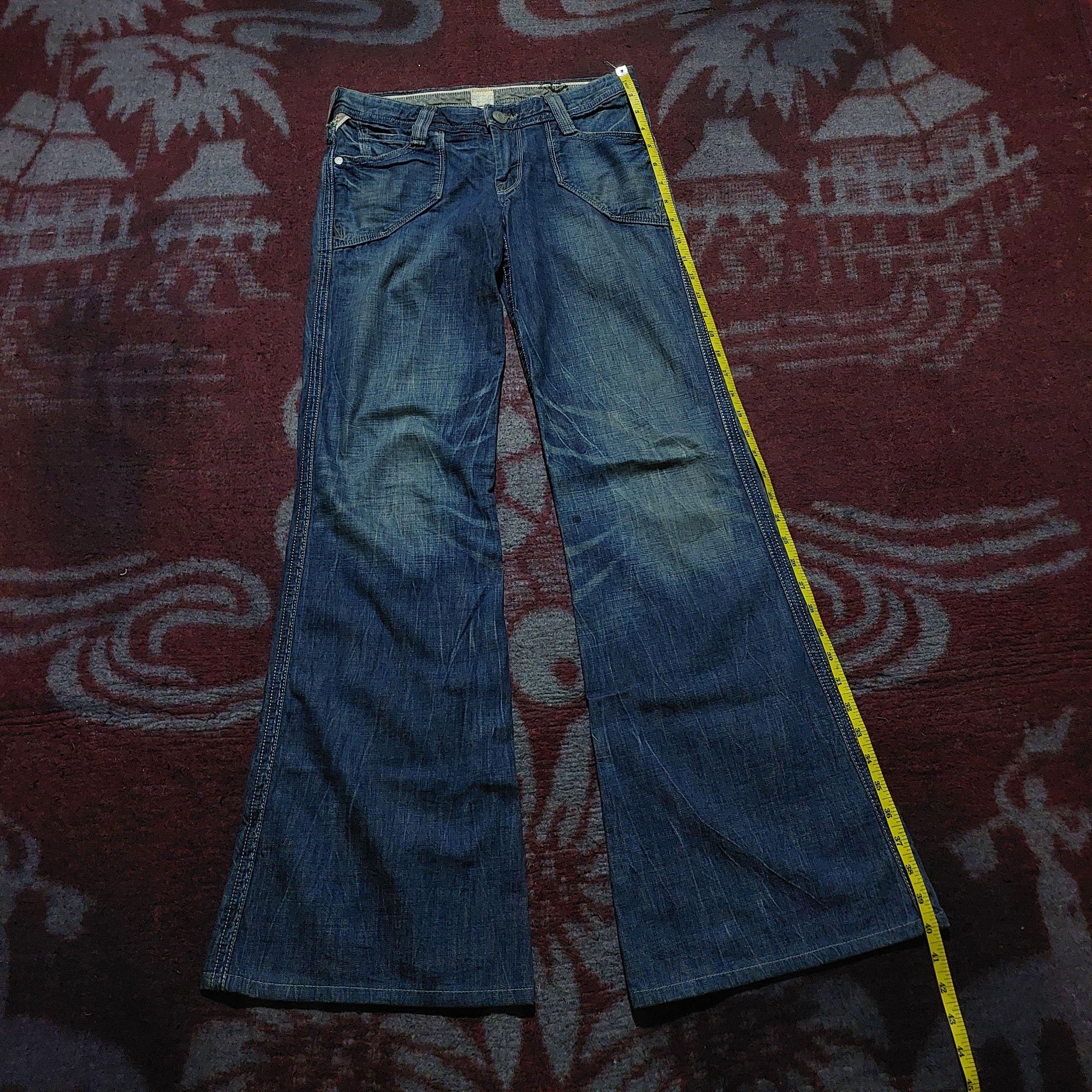 GOA Brapper japanese faded wash blue jeans super flared Size US 27 - 15 Thumbnail
