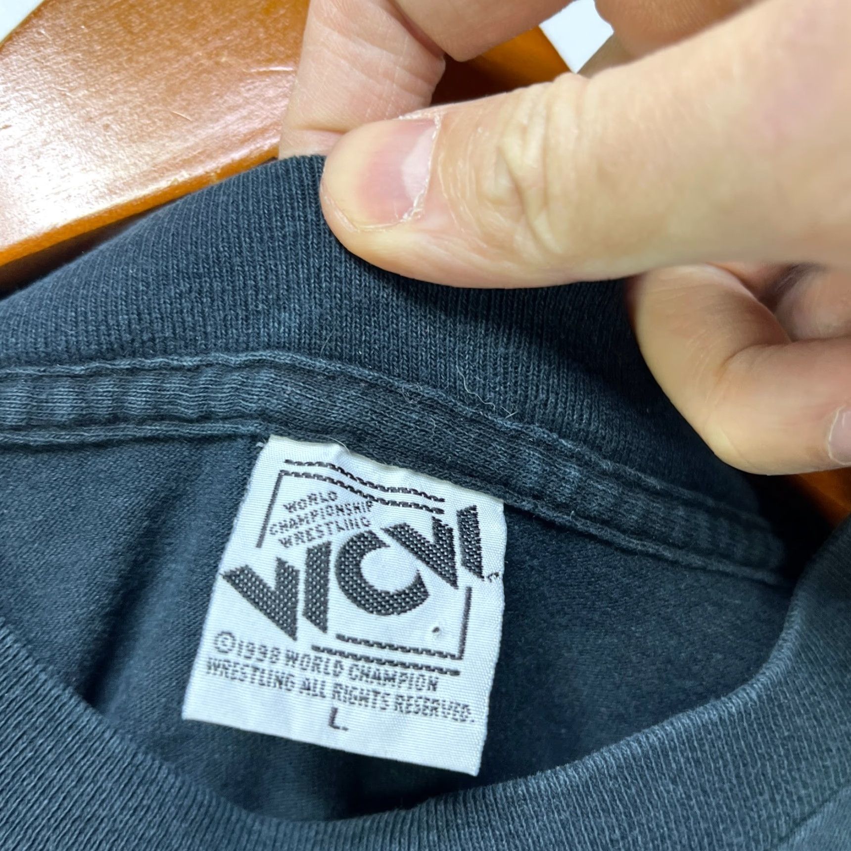 Vintage VINTAGE NWO Kevin Nash T Shirt WCW 90s Large Black Cotton Polyester Graphic Print Skull 90s Men T-Shirt WCW Mens Size US L / EU 52-54 / 3 - 4 Thumbnail
