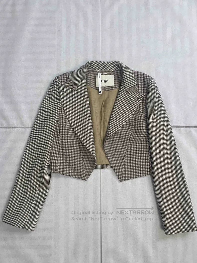 Fendi Fendi Houndstooth Short Blazer Jacket Size S / US 4 / IT 40 - 1 Thumbnail