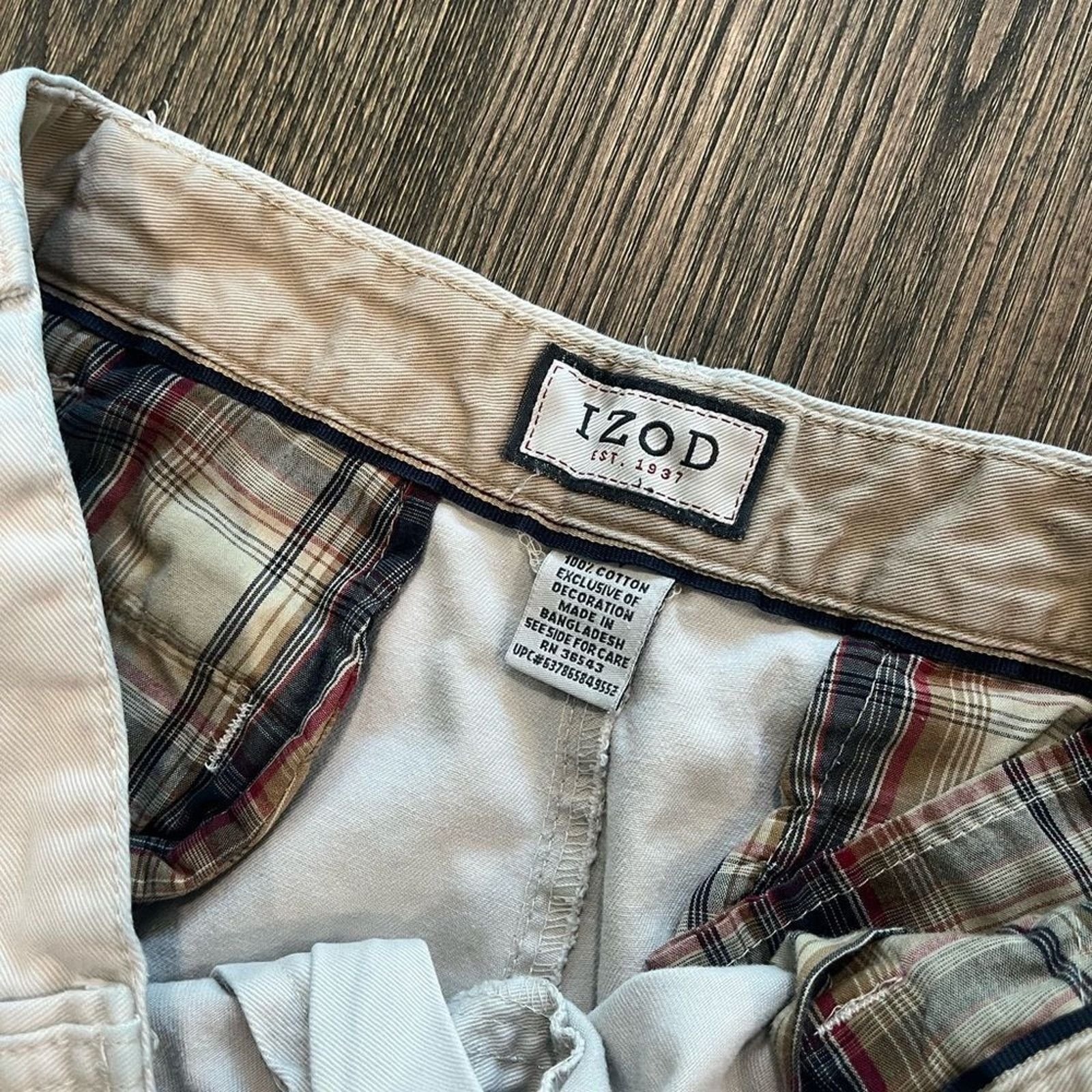 Izod IZOD Cotton Light Tan Khaki Cargo Shorts Size 34 Size US 34 / EU 50 - 6 Thumbnail