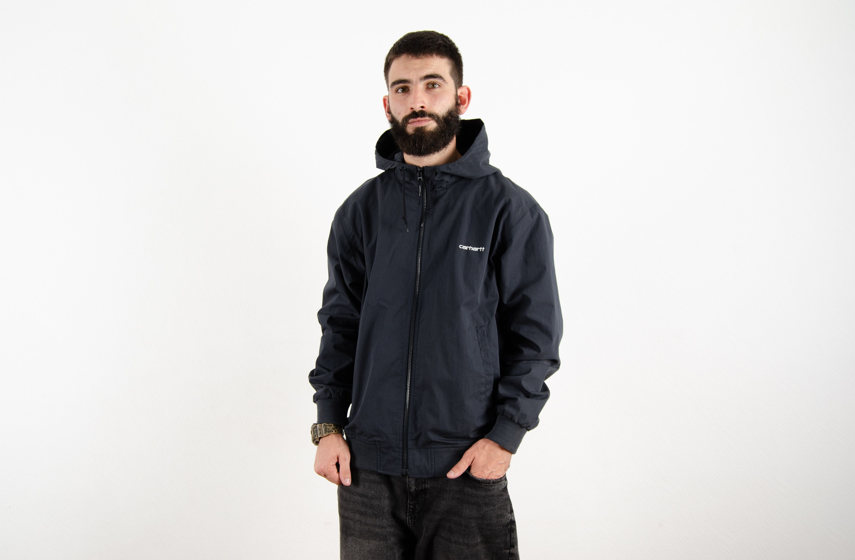 Carhartt Wip Carhartt Marsh Navy Blue Hooded Jacket Size US L / EU 52-54 / 3 - 2 Thumbnail