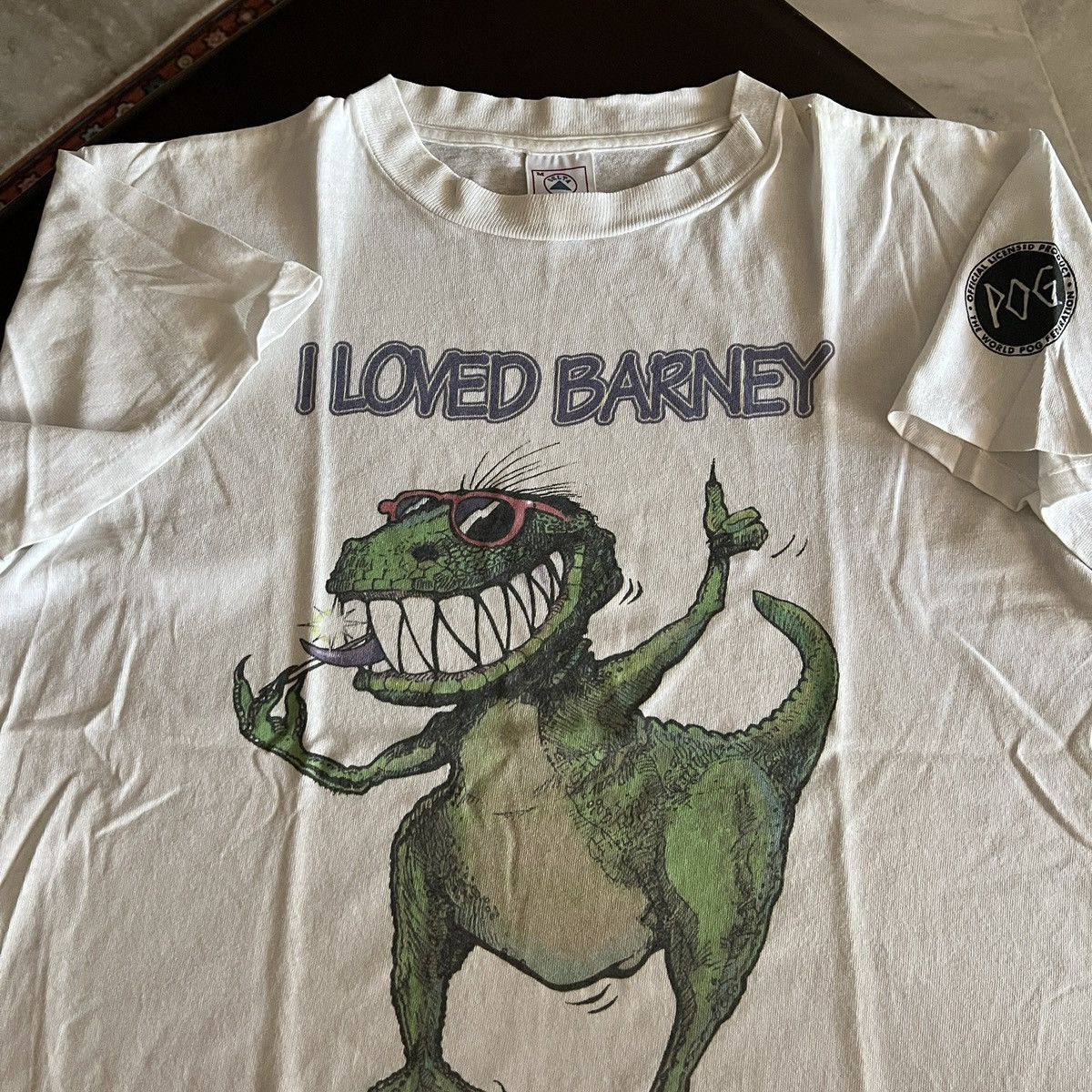 Vintage Vintage 90s T-Rex “ I loved Barney” parody. Size US M / EU 48-50 / 2 - 1 Thumbnail