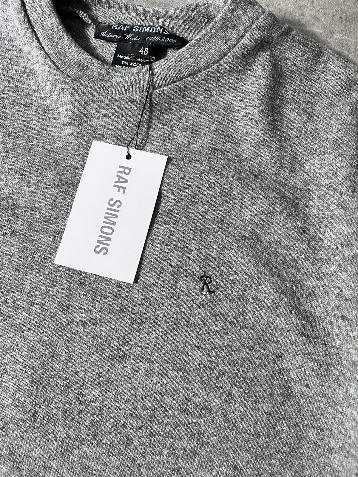 Raf Simons Raf Simons A/W 99-00 wool grey T-shirt Size US M / EU 48-50 / 2 - 2 Thumbnail