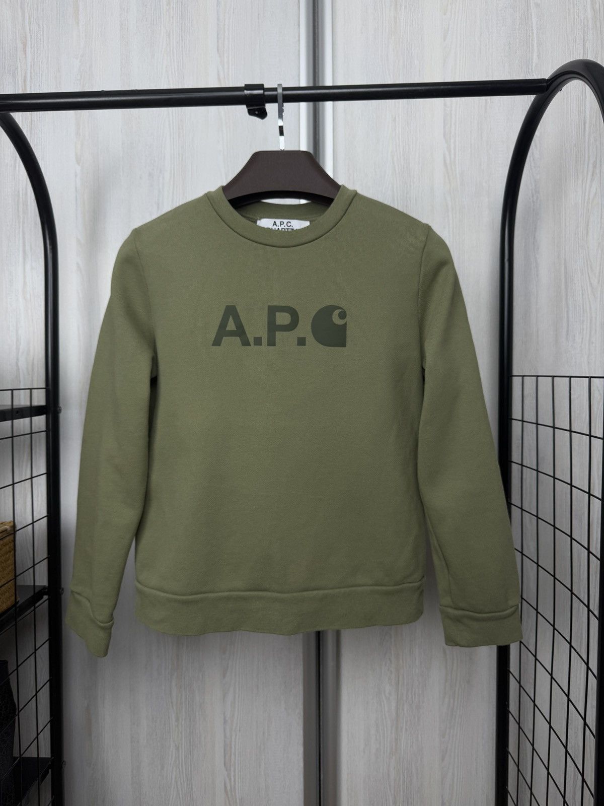 x Carhartt WIP Green khaki big logo sweatshirt