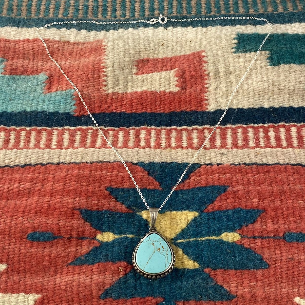 Kapital × Vintage Vtg Sterling Silver Turquoise Domed Trim Chunky Necklace Size ONE SIZE - 2 Thumbnail