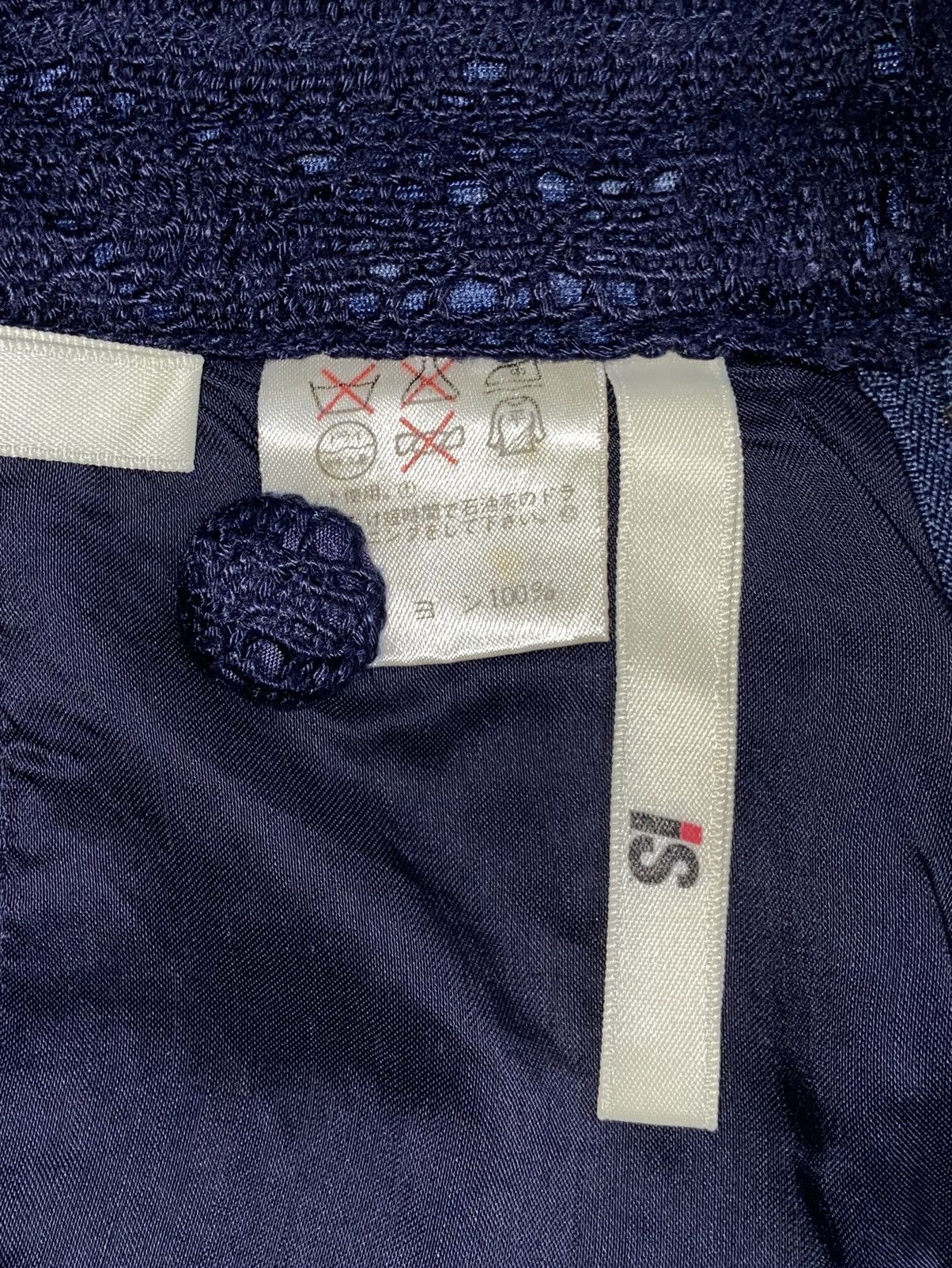 Issey Miyake IS Issey Miyake Navy Brokat Skirt Size 22" - 15 Thumbnail