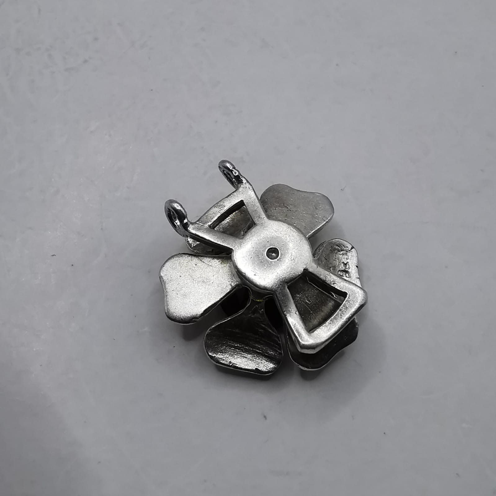 Sterling Silver Vintage Pendant "Clover" 925 Sterling Silver Ruby 5,55g Size ONE SIZE - 4 Thumbnail