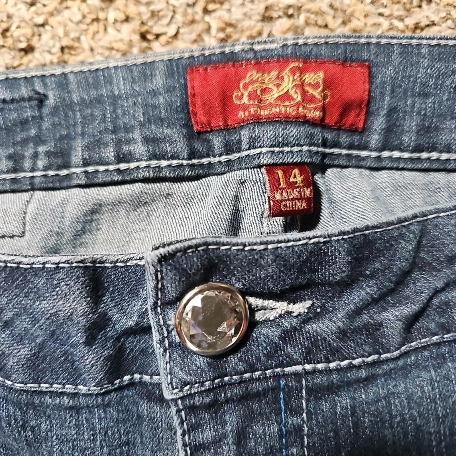 Other One5one Sz14 Jeweled Flap Pocket Jeans Size 36" / US 14 / IT 50 - 2 Thumbnail