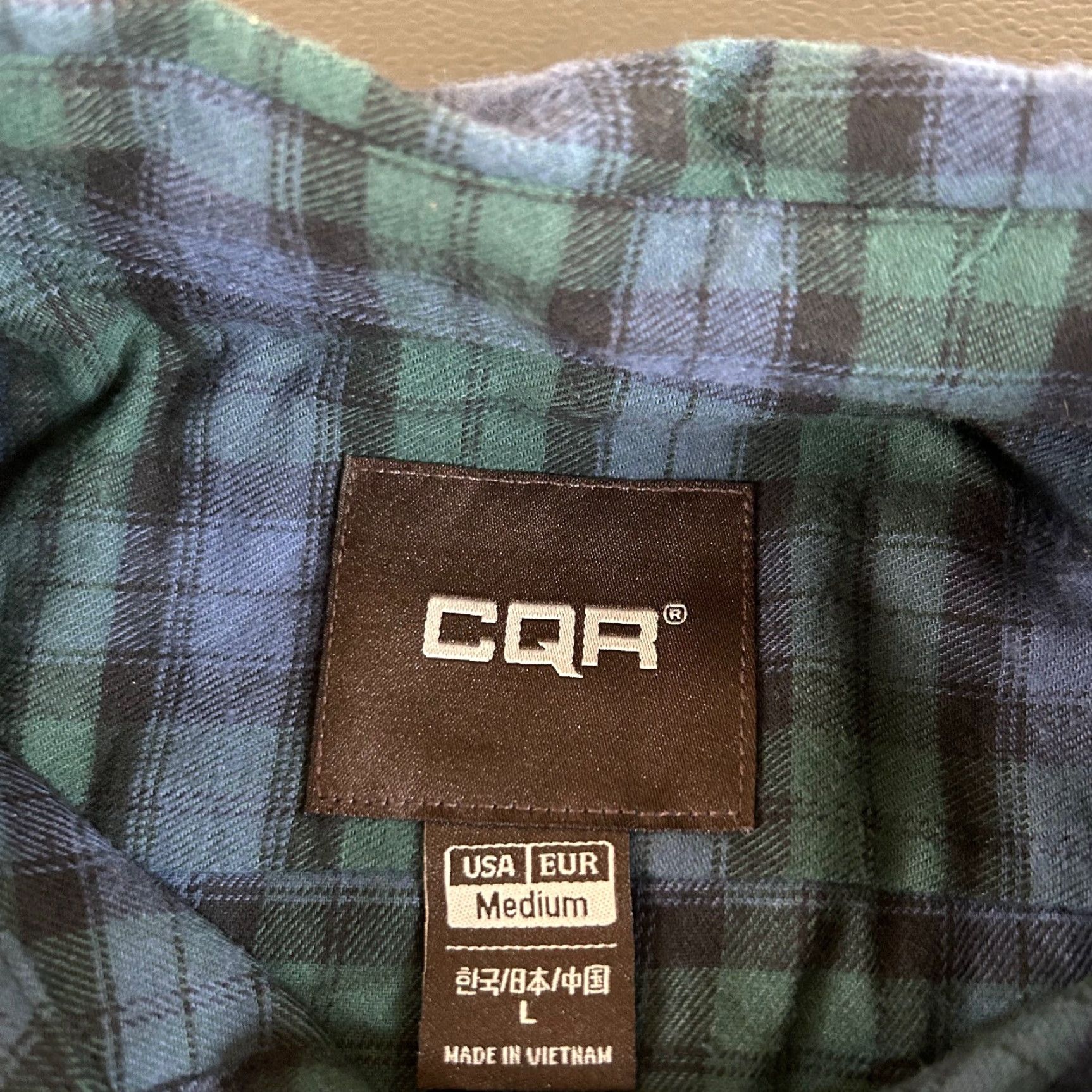 Vintage CQR Flannel Shirt Mens Medium Blue Plaid Button-Up Long Sleeve NWT Size US M / EU 48-50 / 2 - 3 Thumbnail