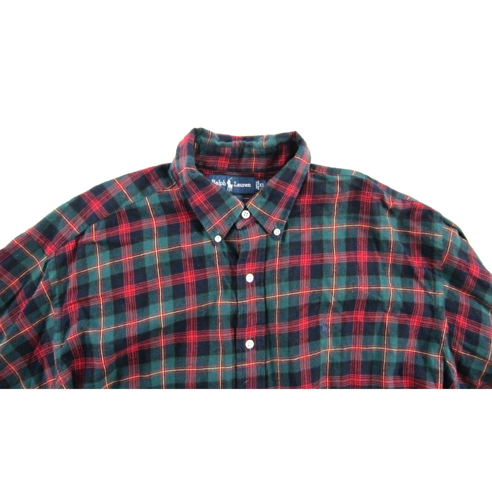 Ralph Lauren VINTAGE Ralph Lauren Blake Shirt Men XL Plaid 100% Cotton Long Sleeve Button-Down Button-Up Red Green 90s Mens Size US XL / EU 56 / 4 - 4 Thumbnail